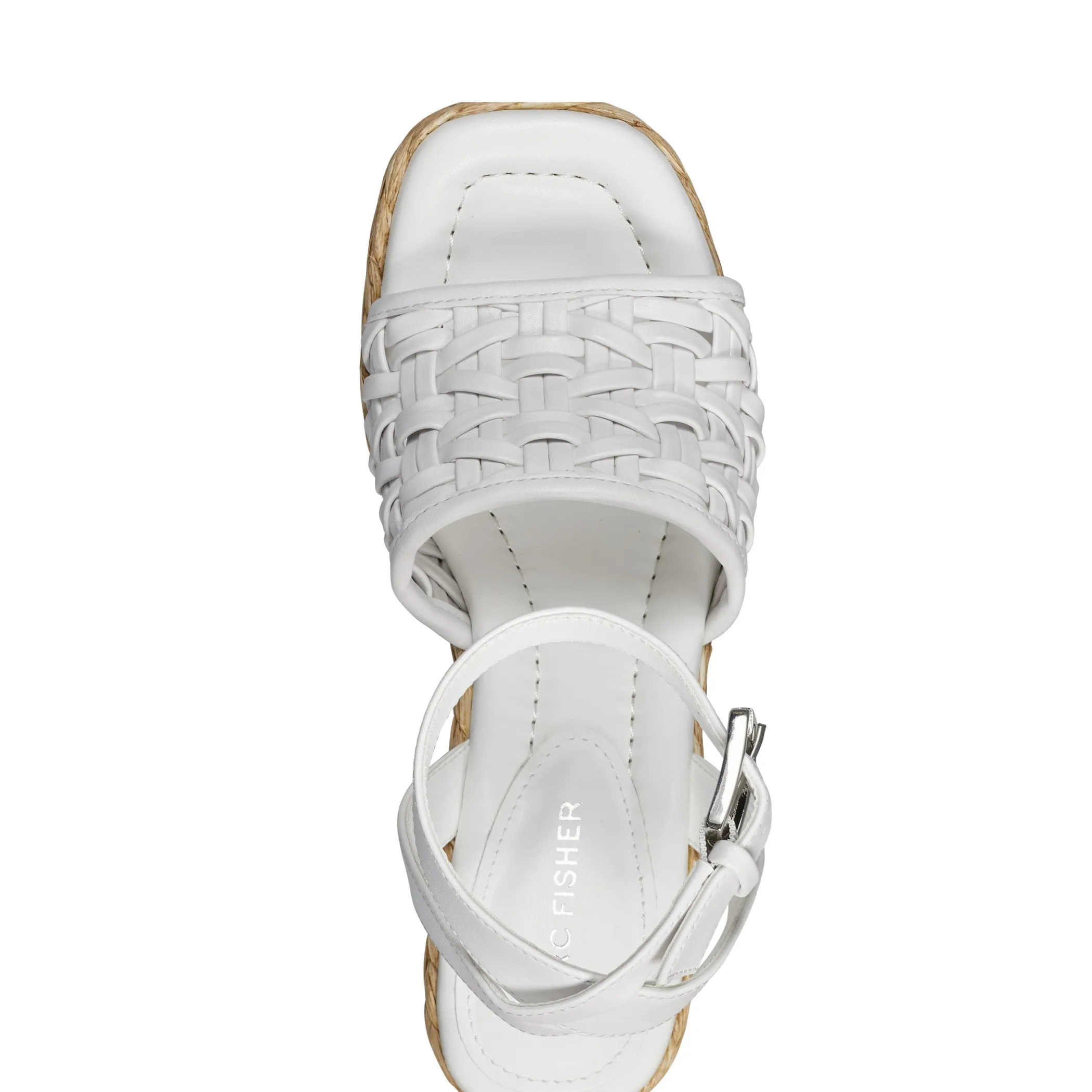 Clearance Marc Fisher Godina Espadrille Wedge Sandal White Suede