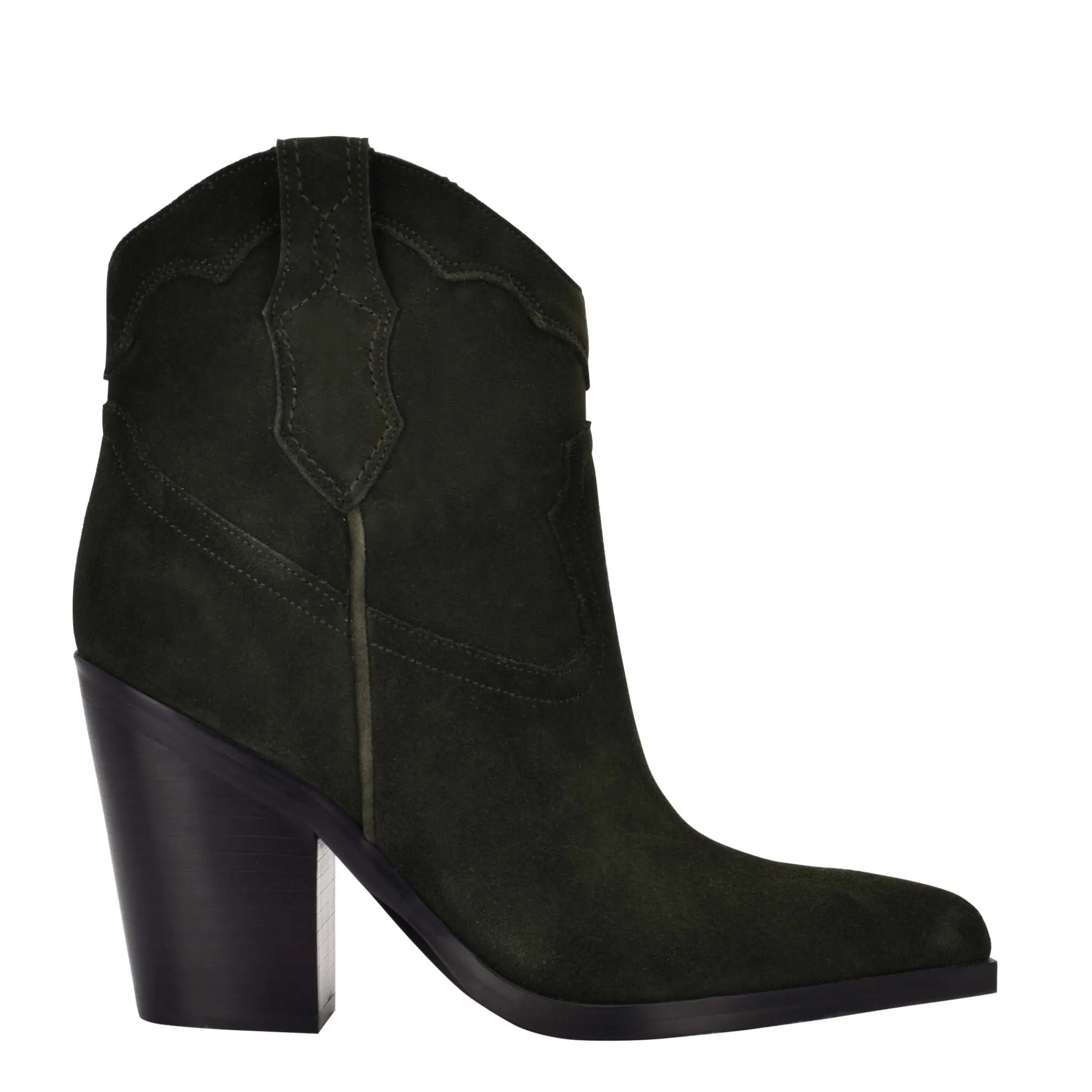 Discount Marc Fisher Gona Western Bootie Dark Green Suede