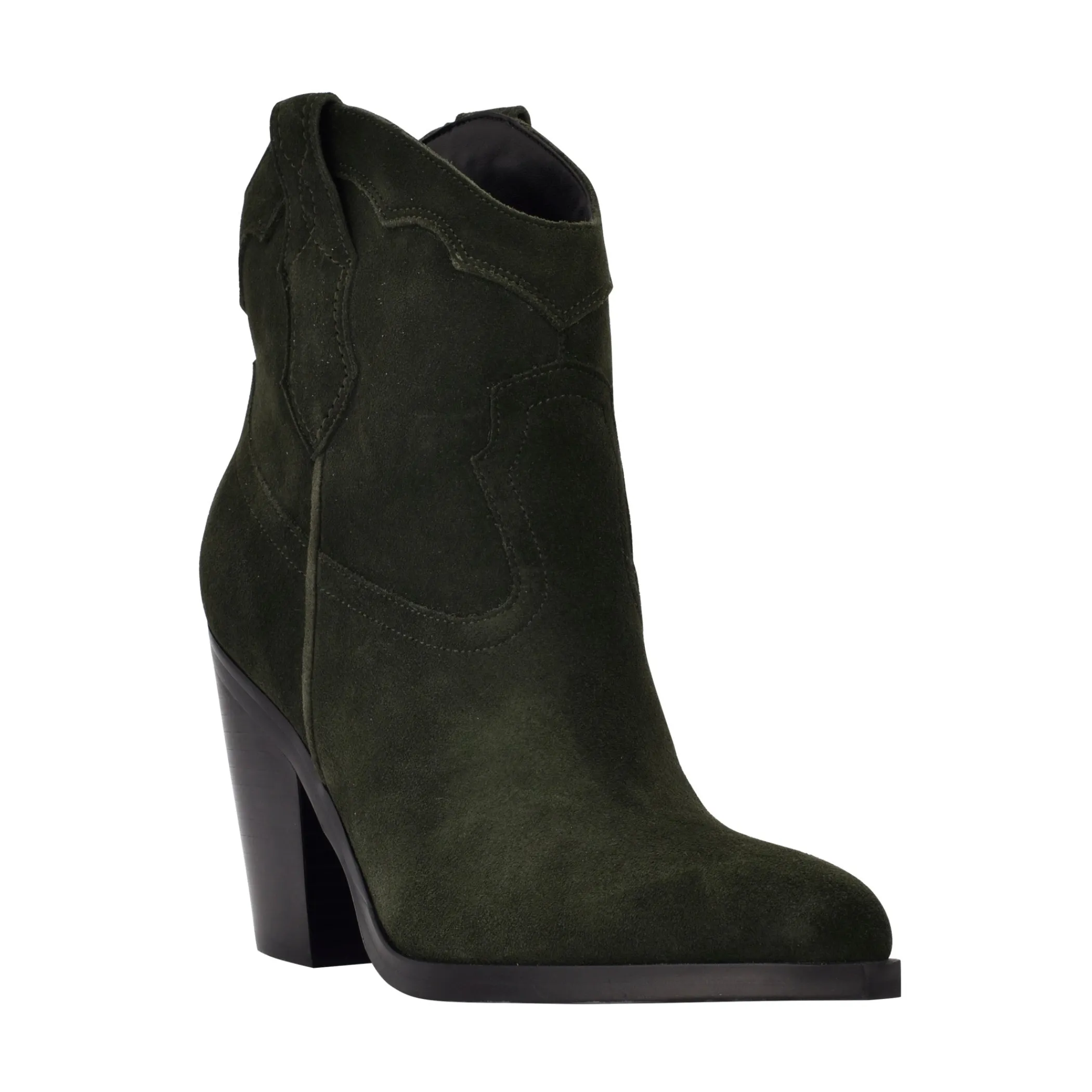Discount Marc Fisher Gona Western Bootie Dark Green Suede