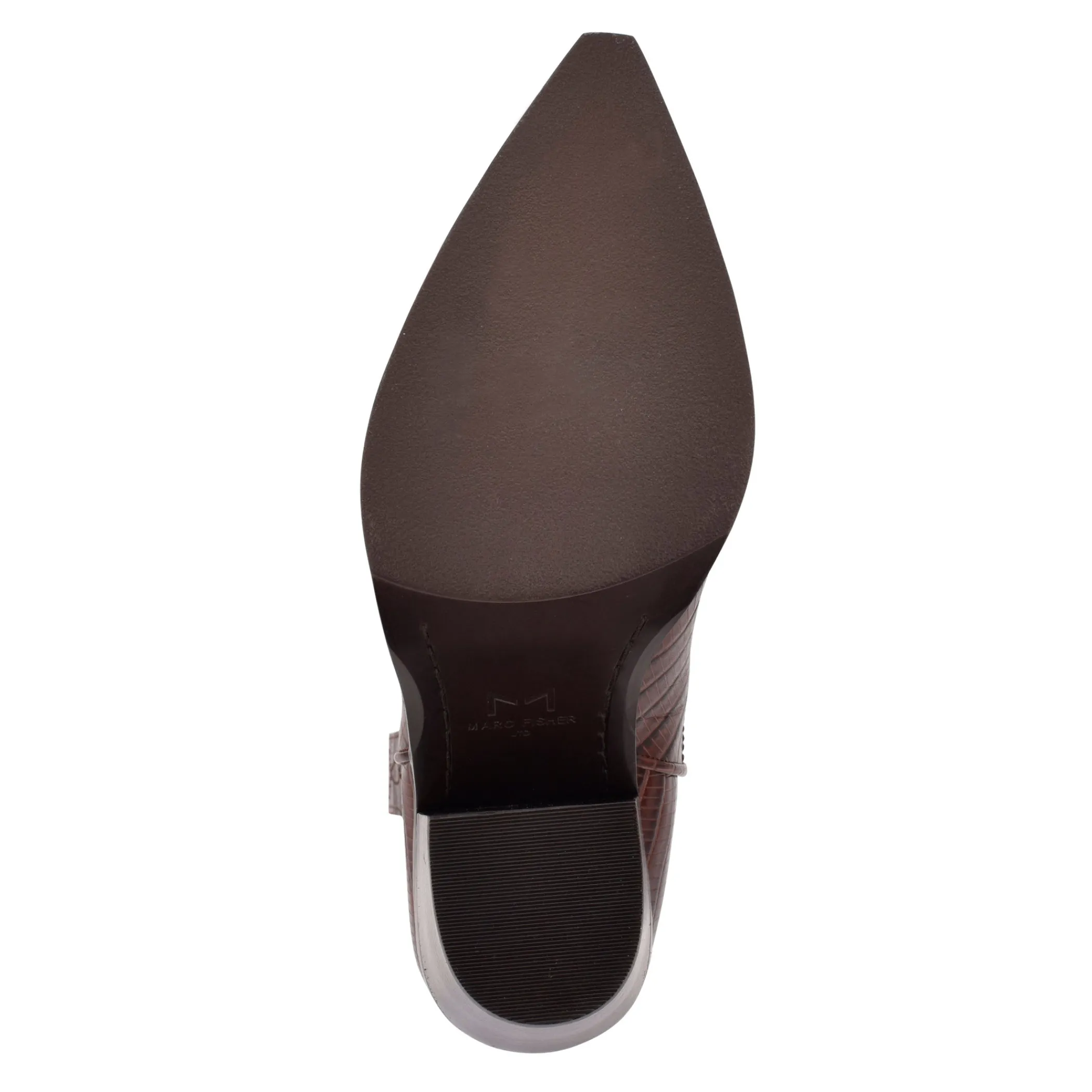 Store Marc Fisher Gona Western Bootie Dark Tan Leather