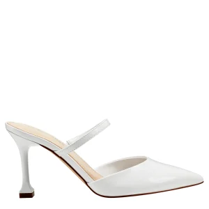 Discount Marc Fisher Hadais Heeled Mule White Patent