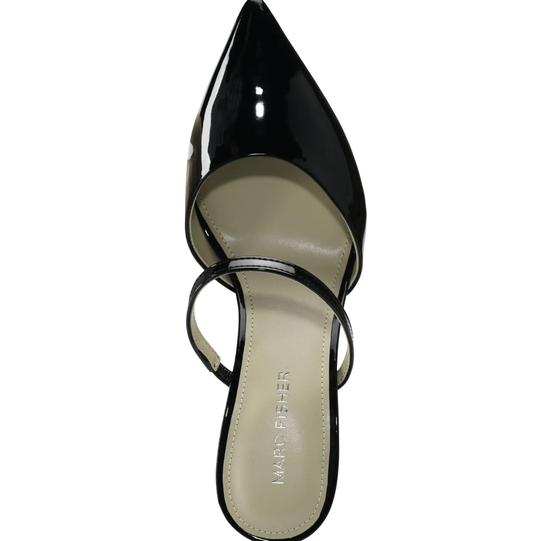 Best Sale Marc Fisher Hadais Heeled Mule Black Patent