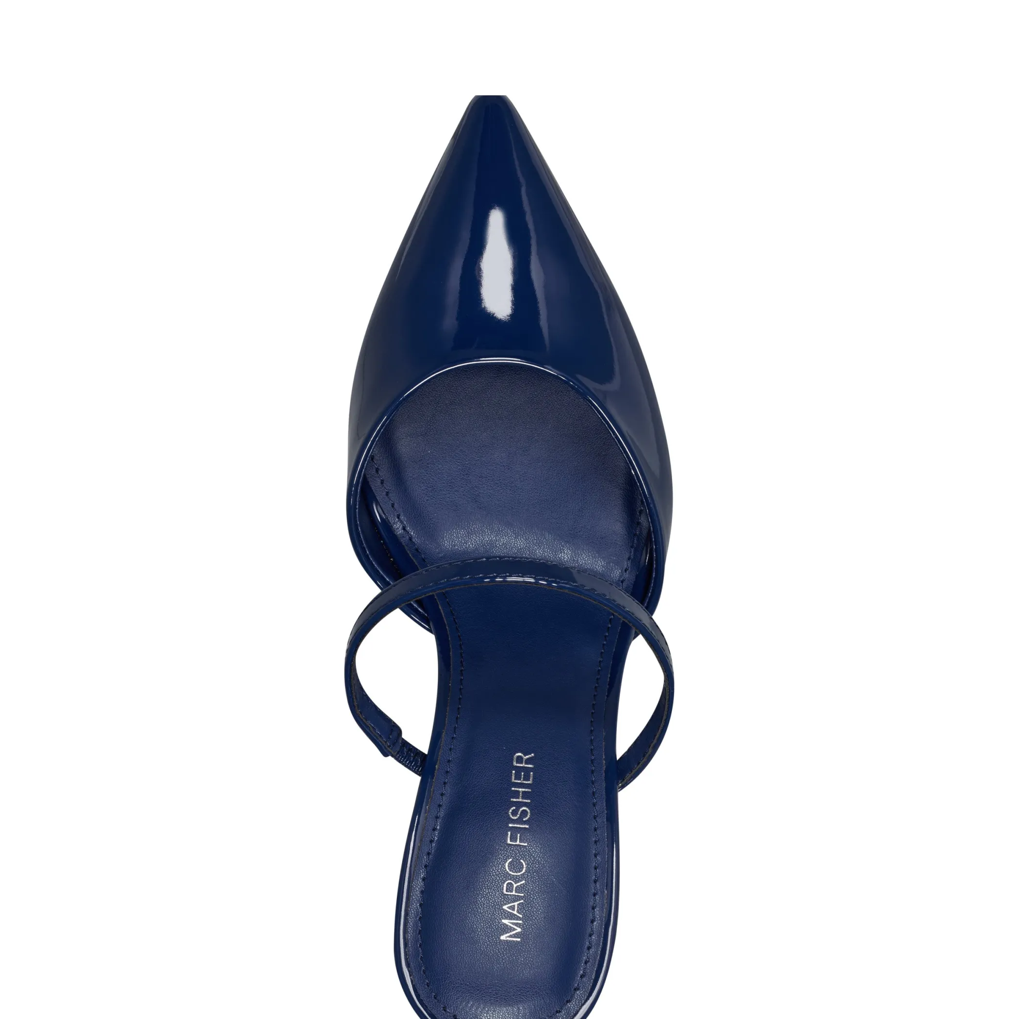 Shop Marc Fisher Hadais Heeled Mule Navy Patent