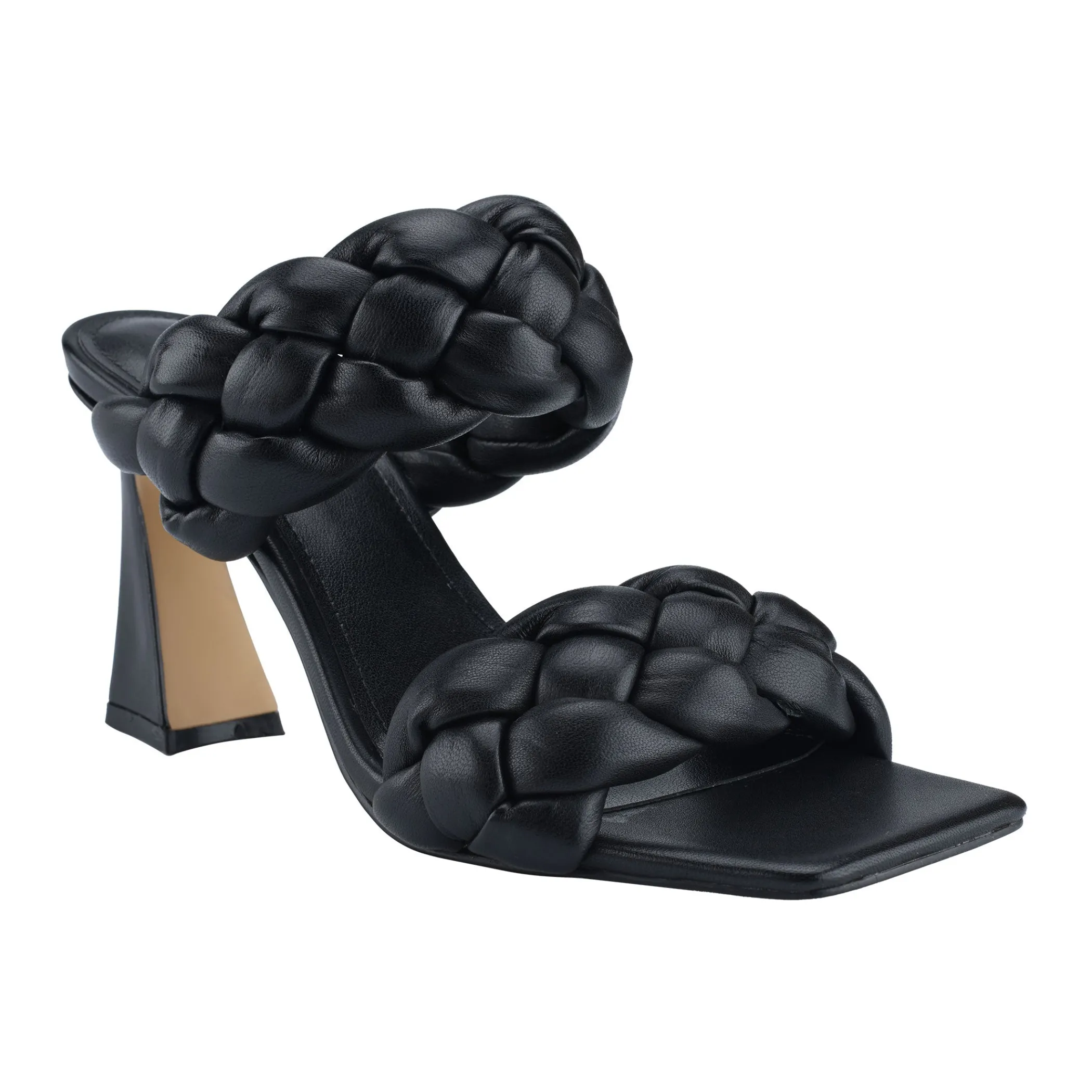 Shop Marc Fisher Hammy Heeled Sandal Black Leather