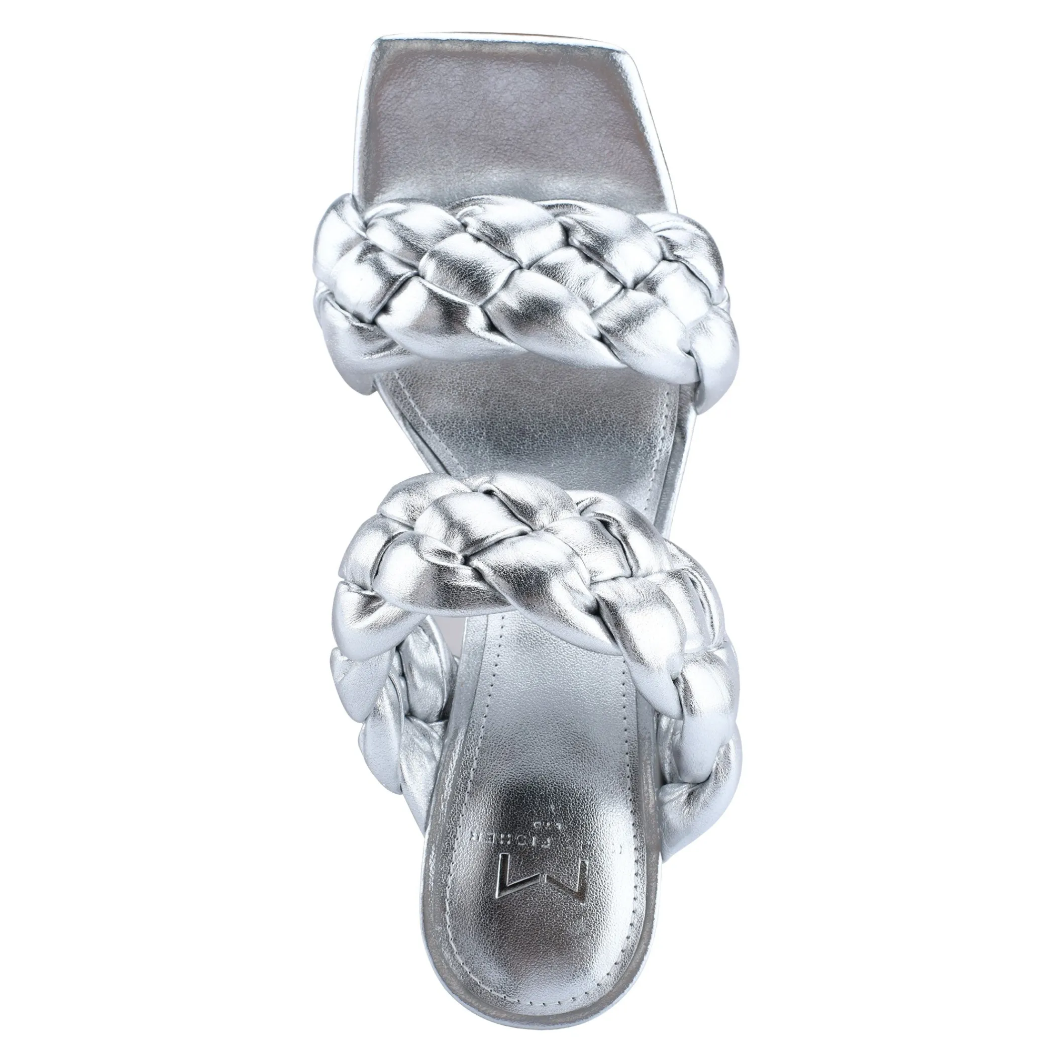 Shop Marc Fisher Hammy Heeled Sandal Silver Metallic Leather