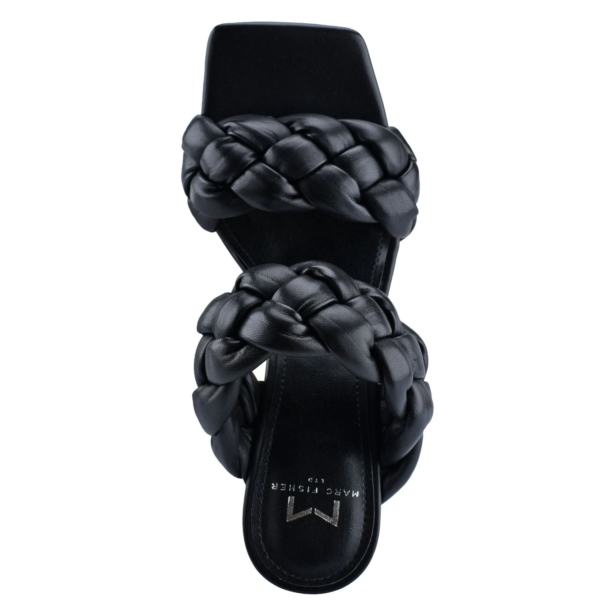 Shop Marc Fisher Hammy Heeled Sandal Black Leather