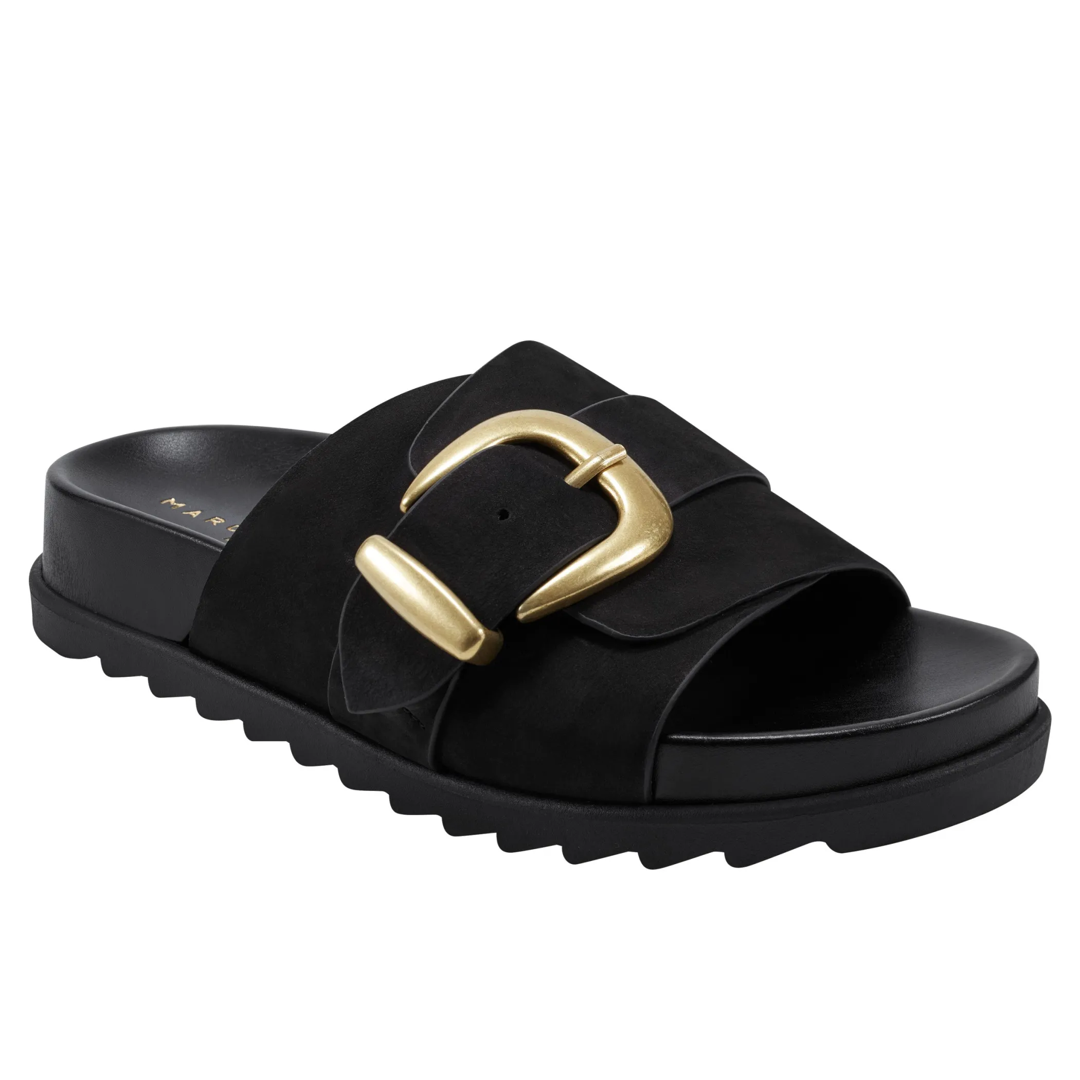 Clearance Marc Fisher Hattie Footbed Slide Sandal Black