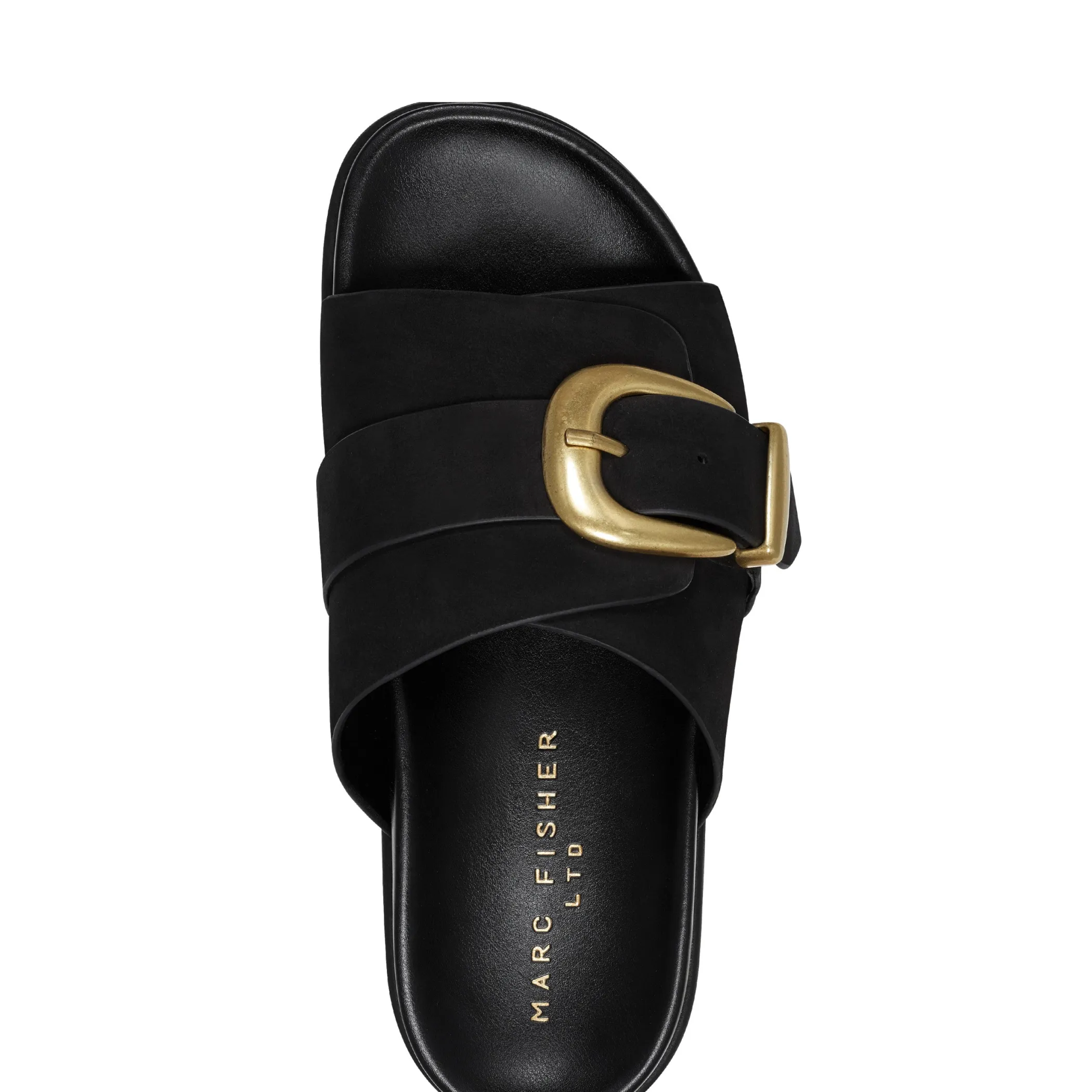 Clearance Marc Fisher Hattie Footbed Slide Sandal Black