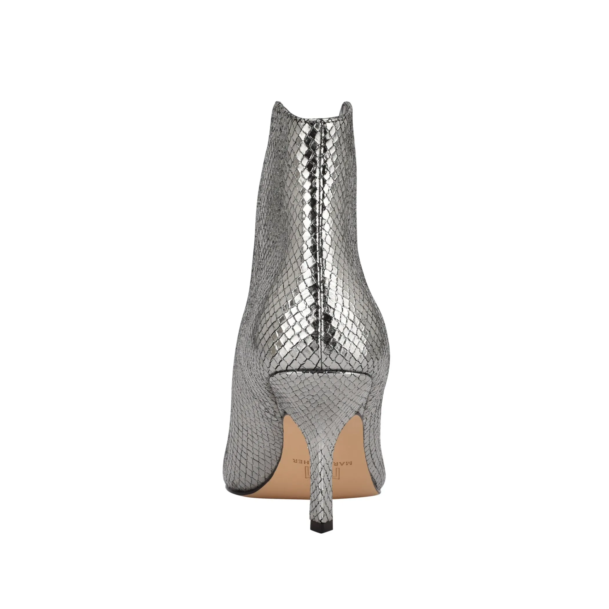 Best Marc Fisher Haylian Pointy Toe Bootie Silver Snake Printed Leather