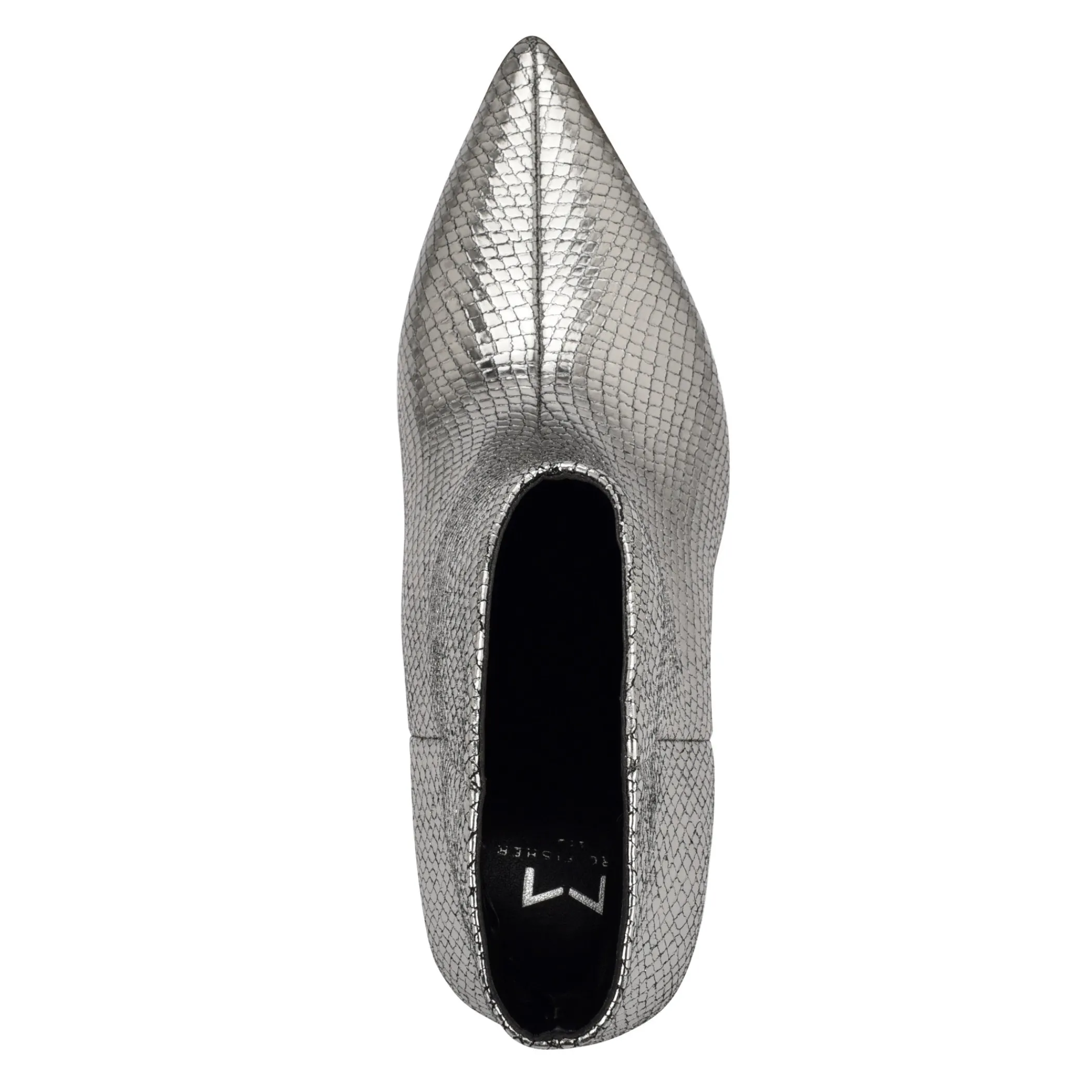 Best Marc Fisher Haylian Pointy Toe Bootie Silver Snake Printed Leather