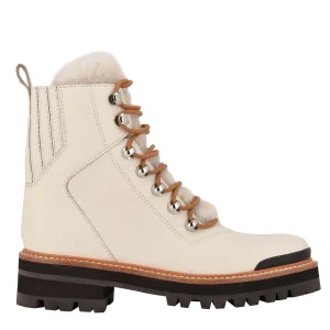 Online Marc Fisher Izzie Lugsole Ankle Boot White Leather
