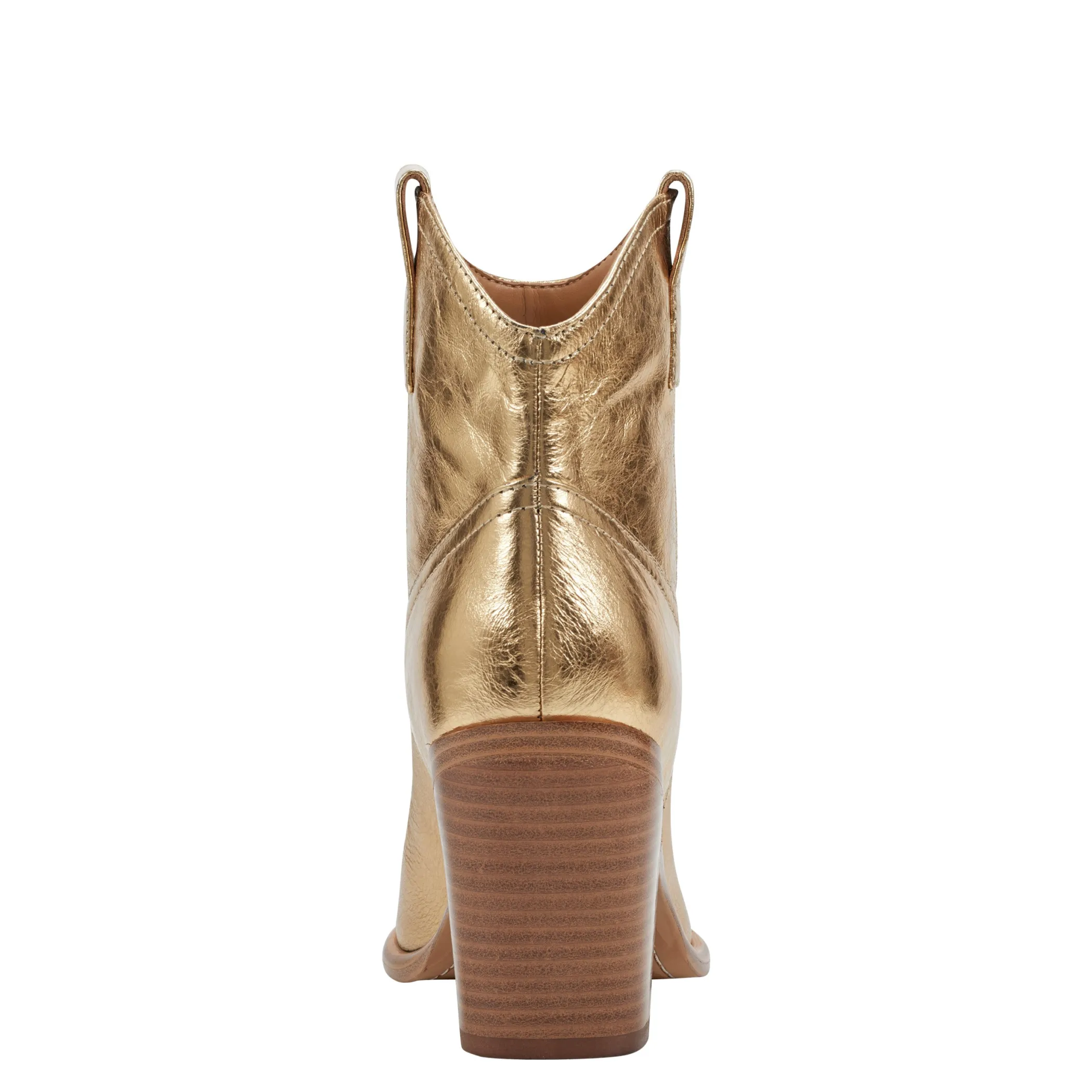Shop Marc Fisher Jalella Detailed Western Bootie Gold Leather