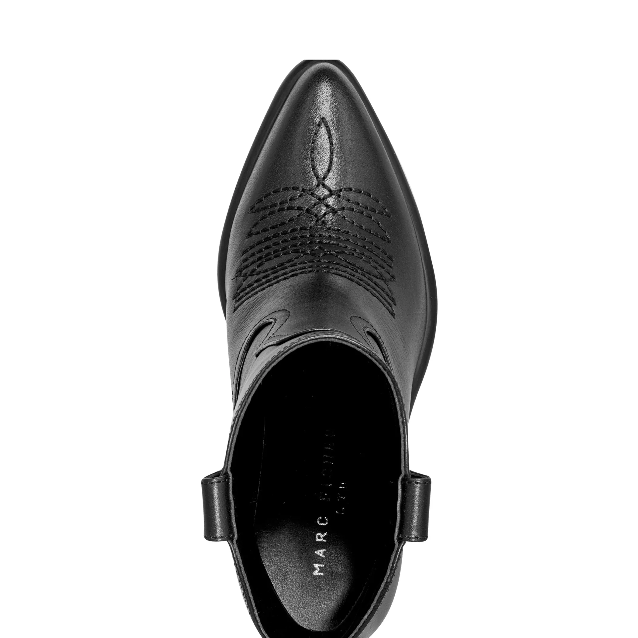 Sale Marc Fisher Jalella Detailed Western Bootie Black Leather