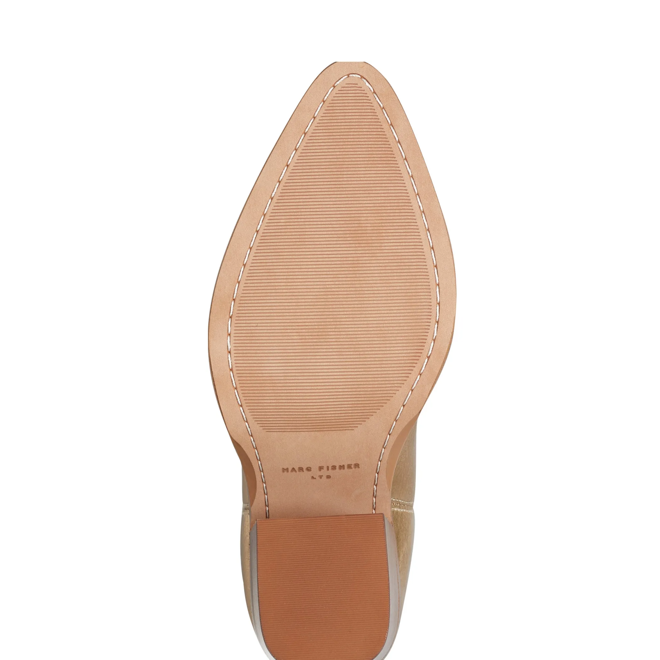 Shop Marc Fisher Jalella Detailed Western Bootie Gold Leather