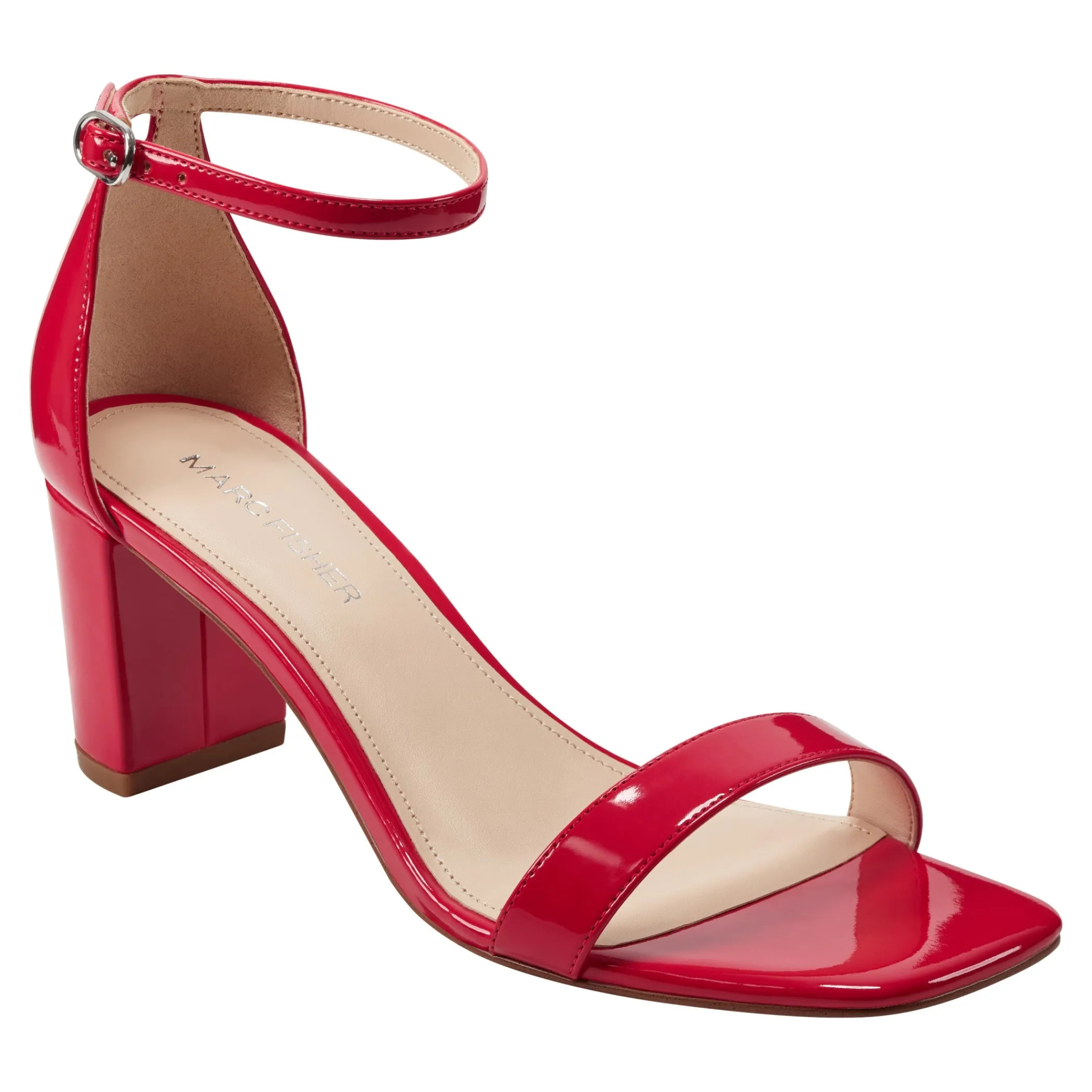 Store Marc Fisher Jaron Ankle Strap Heeled Sandal Red Patent