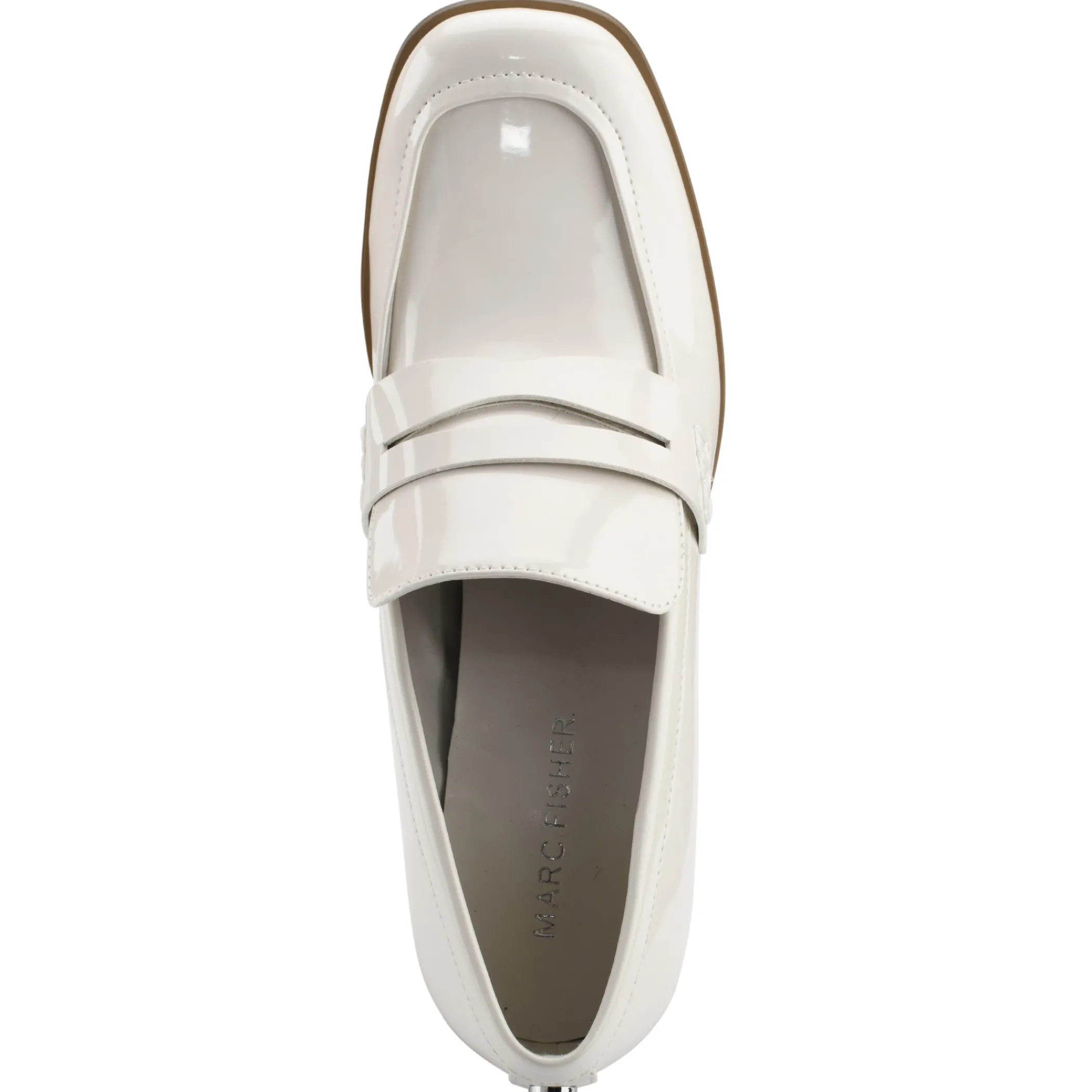 New Marc Fisher Kchris Heeled Loafer Chic Cream Patent