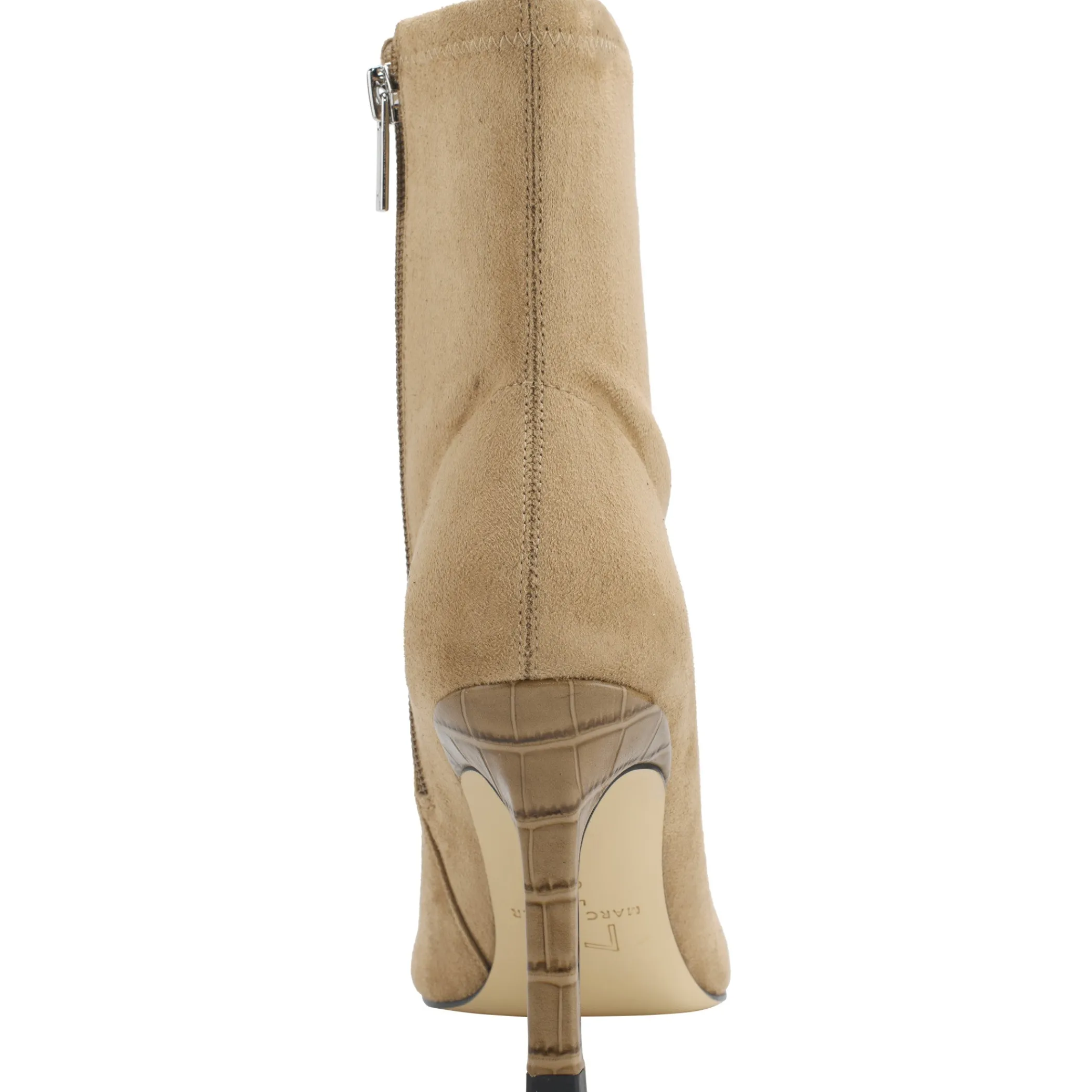 Clearance Marc Fisher Kellen Heeled Bootie Natural Suede
