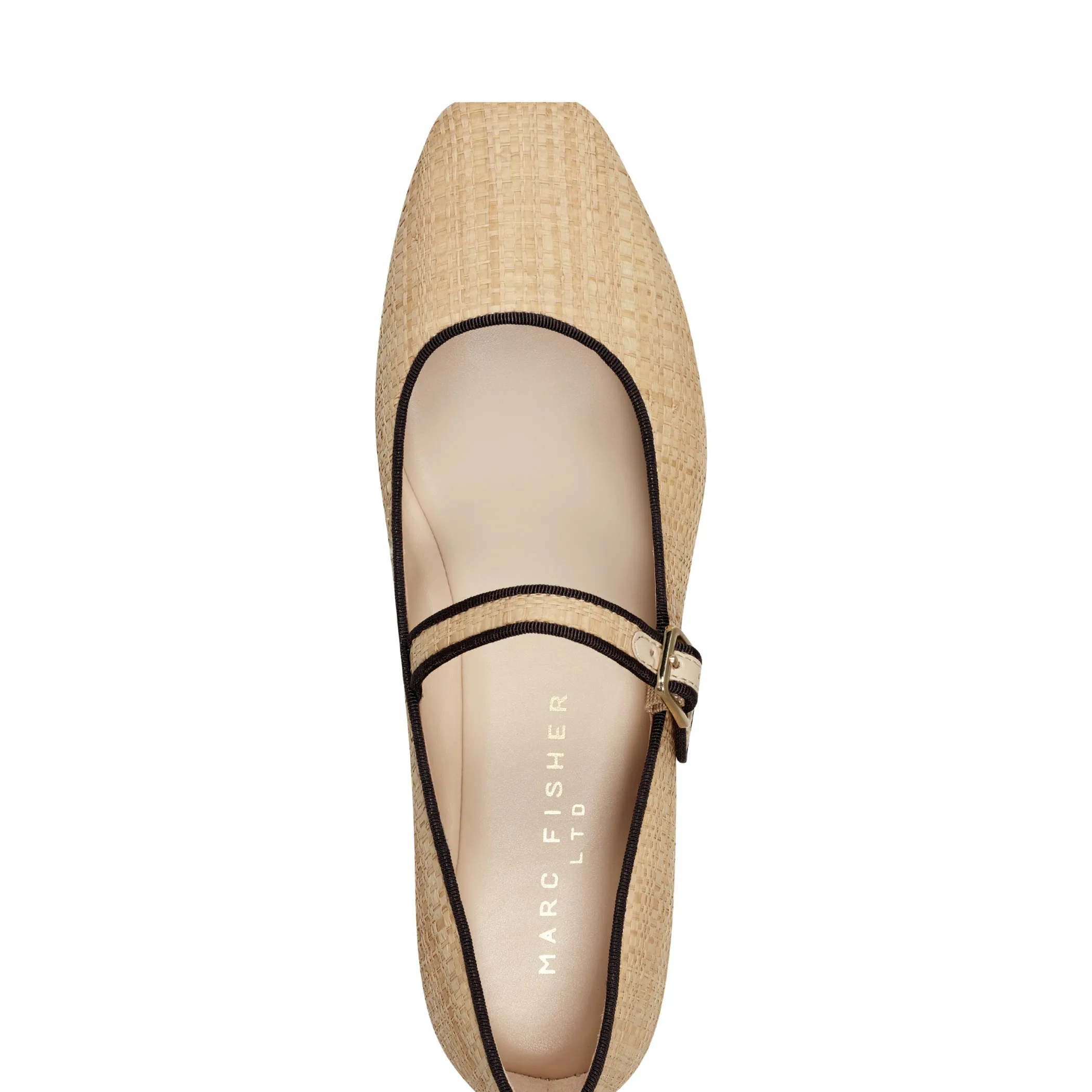 Discount Marc Fisher Lailah Mary Jane Ballet Flat Natural Raffia