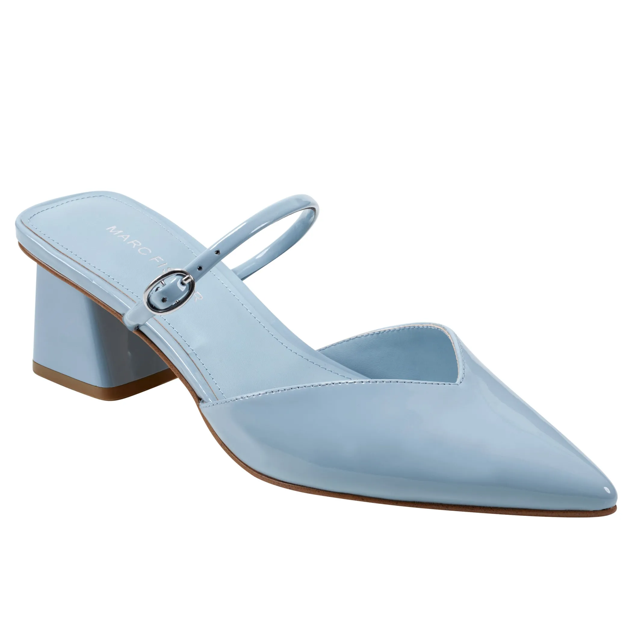 Hot Marc Fisher Lakey Heeled Mule Light Blue