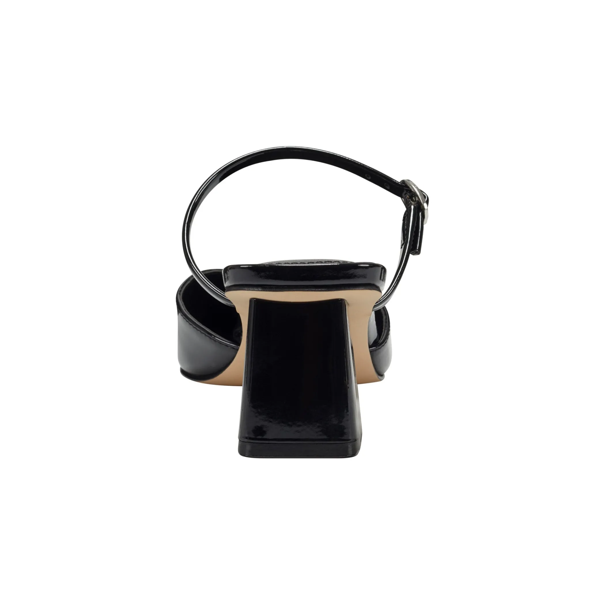 Cheap Marc Fisher Lakey Heeled Mule Black Patent