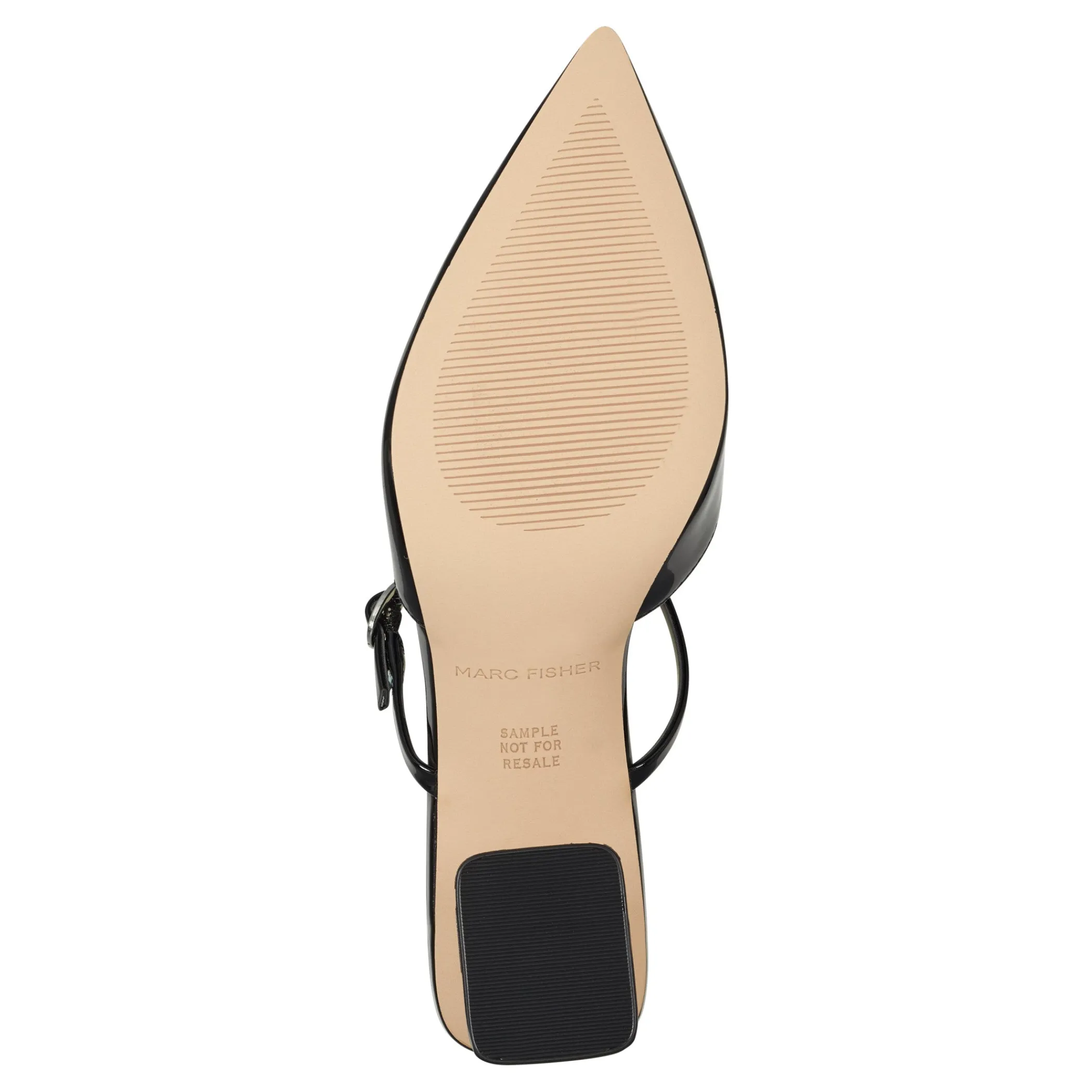 Cheap Marc Fisher Lakey Heeled Mule Black Patent