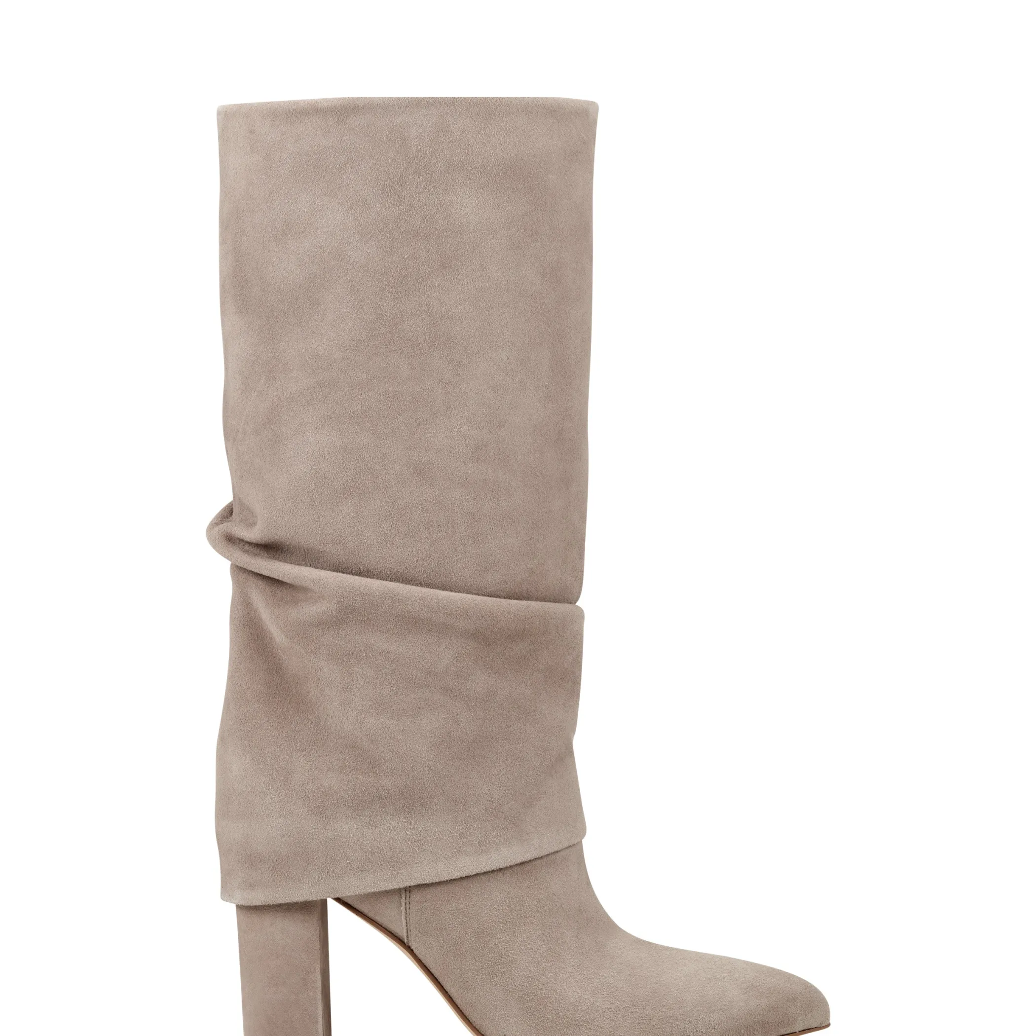 Store Marc Fisher Larita Block Heel Boot Taupe Suede