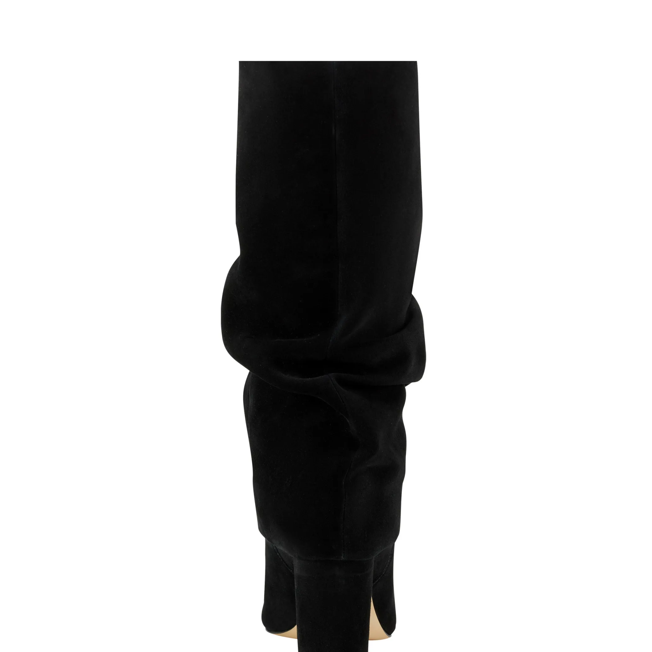 New Marc Fisher Larita Block Heel Boot Black Suede