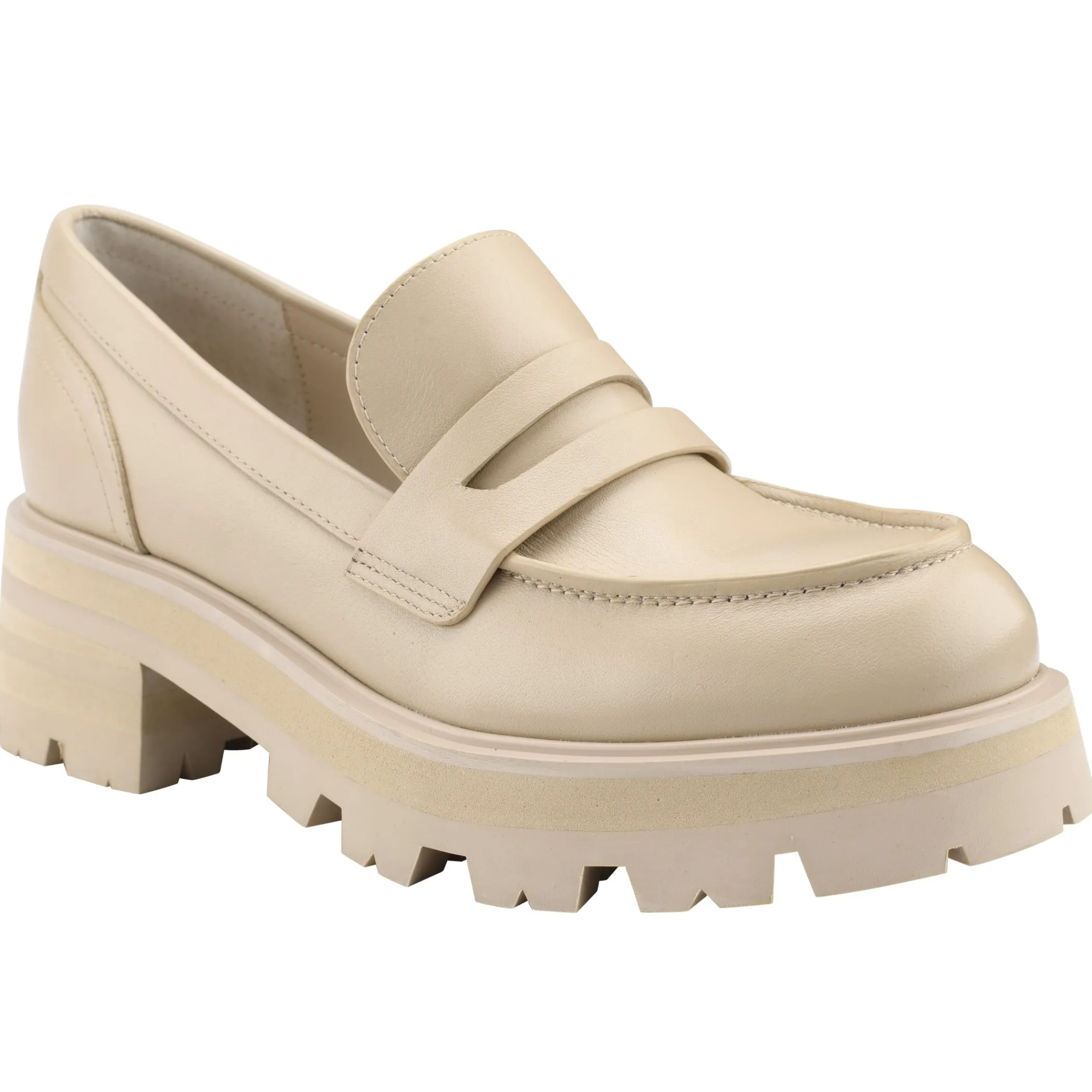 Best Sale Marc Fisher Latika Lug Sole Loafer Taupe Leather