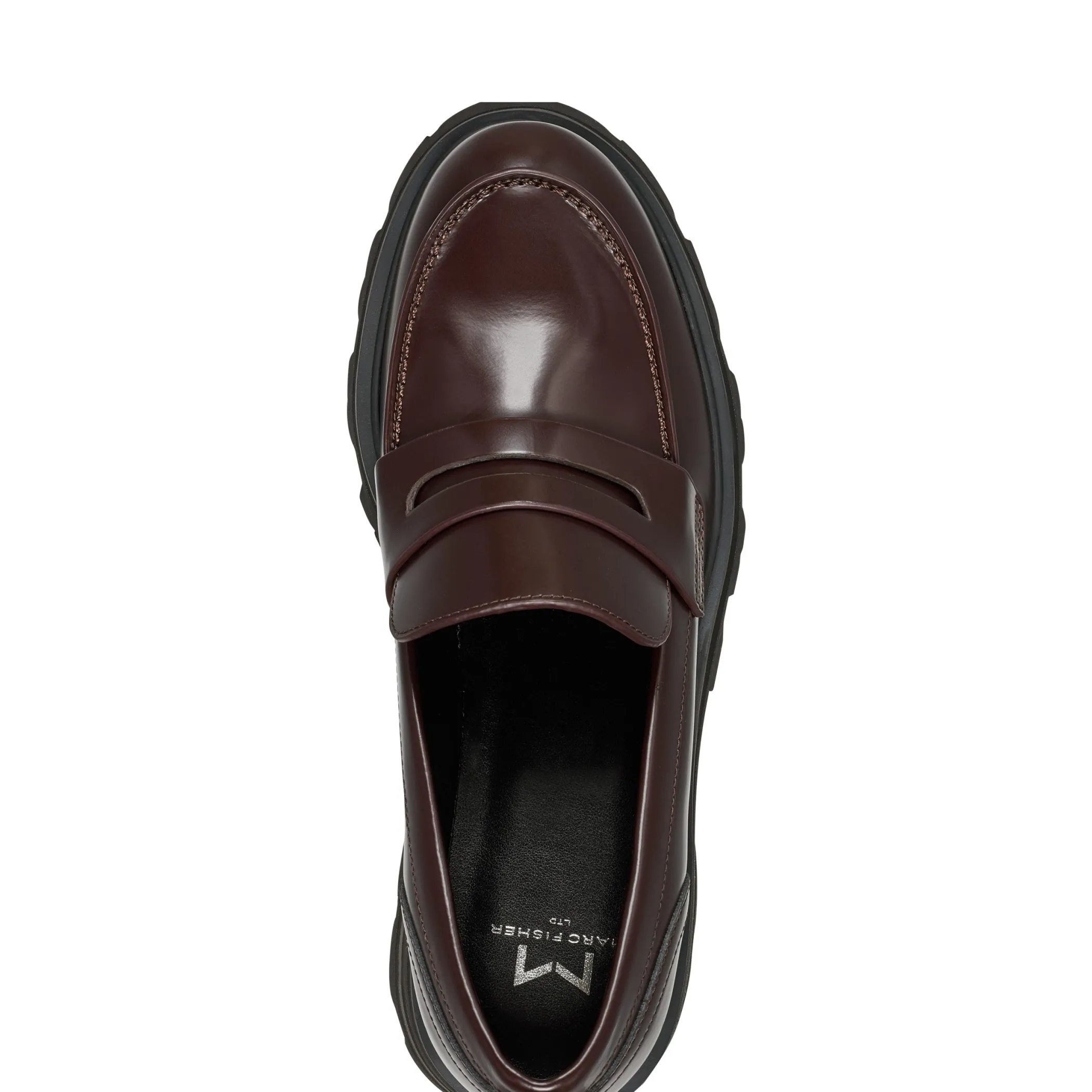 New Marc Fisher Latika Lug Sole Loafer Burgondy Leather