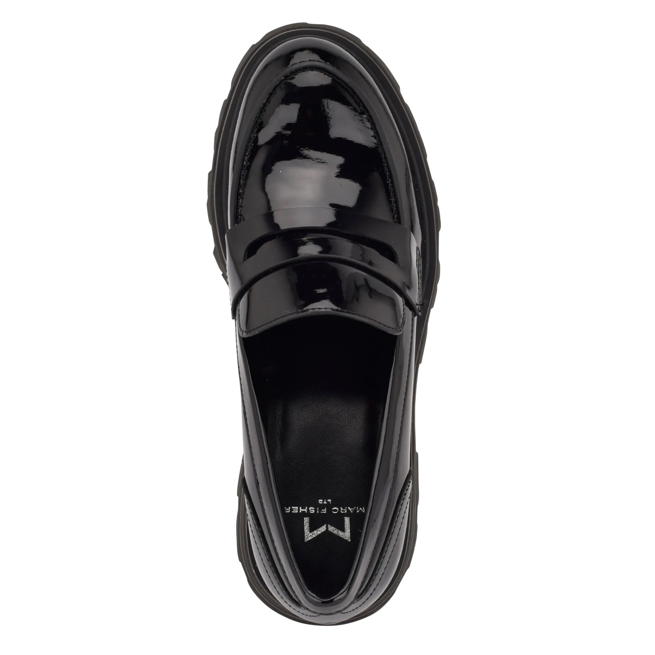 Clearance Marc Fisher Latika Lug Sole Loafer Black Patent