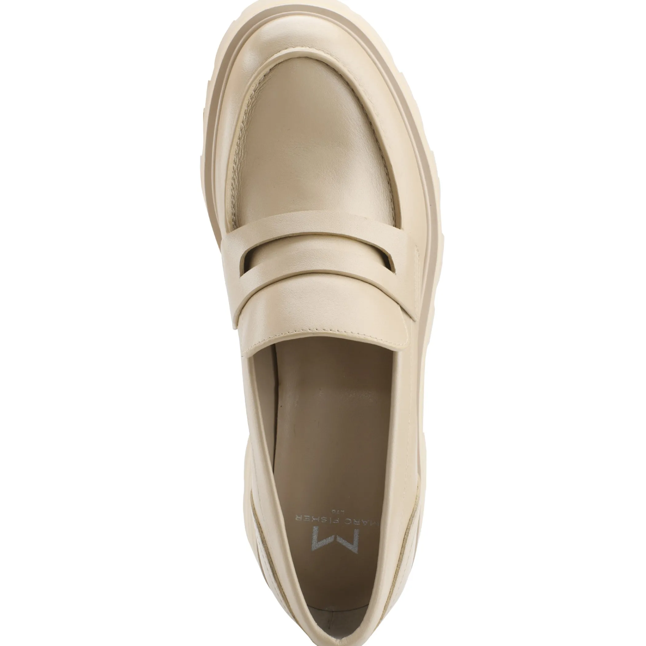 Best Sale Marc Fisher Latika Lug Sole Loafer Taupe Leather