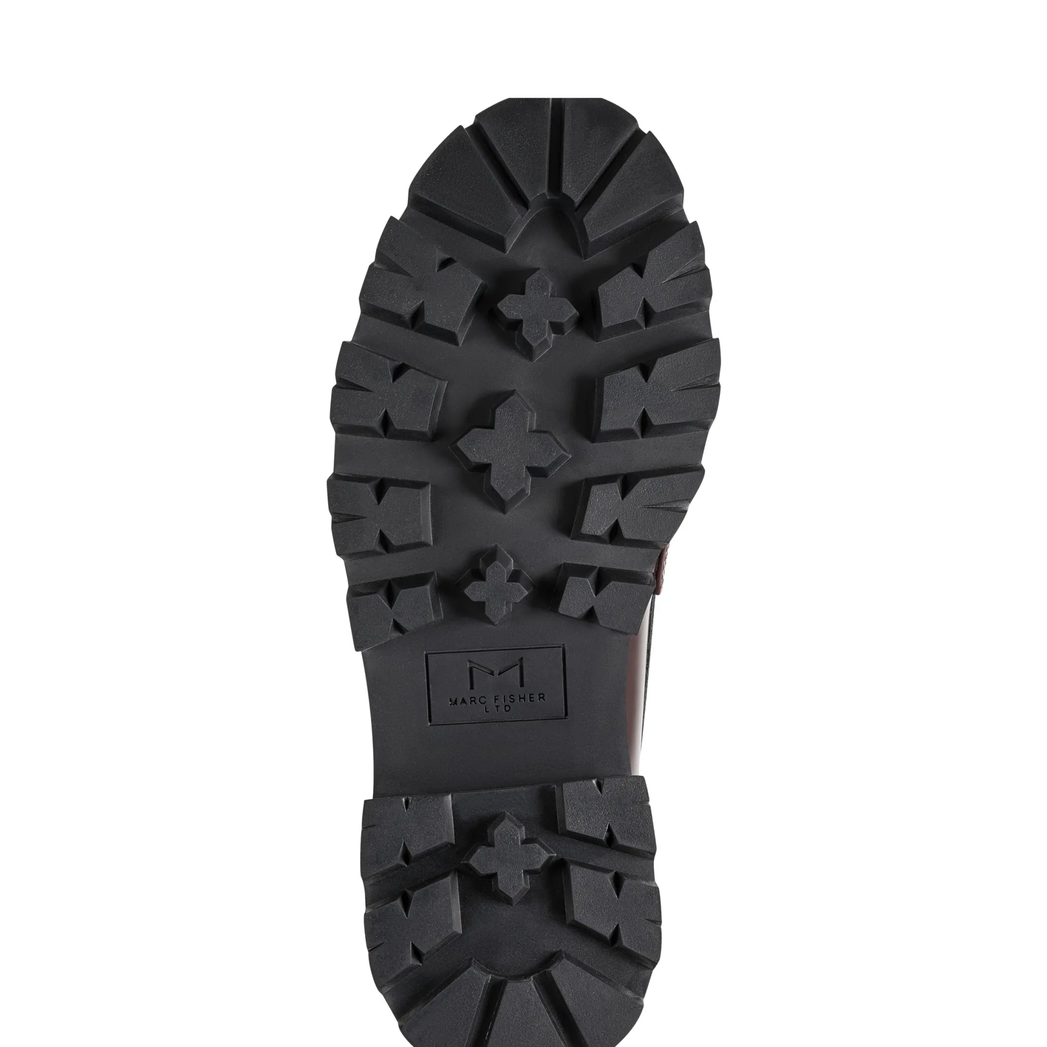 New Marc Fisher Latika Lug Sole Loafer Burgondy Leather