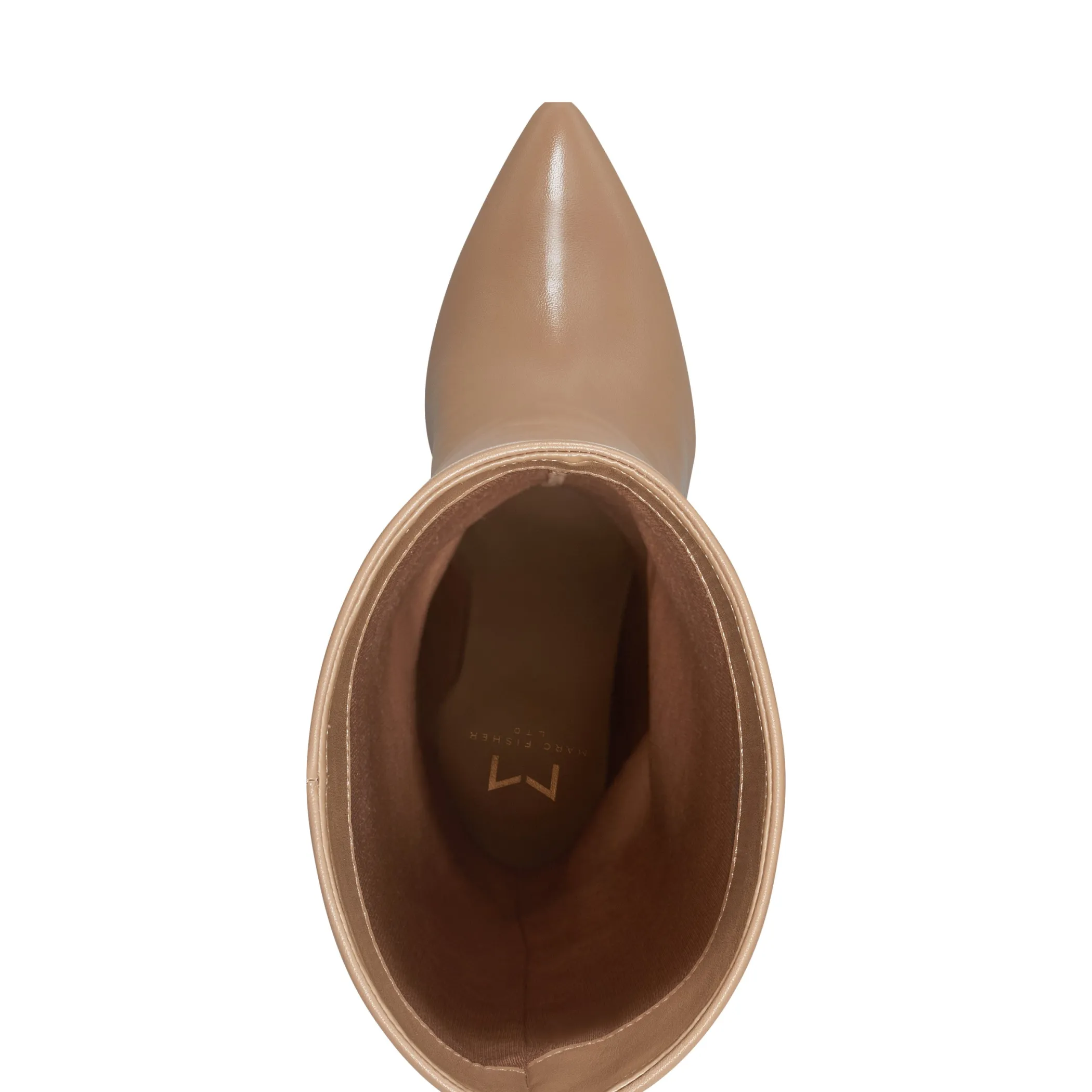 Outlet Marc Fisher Leina Block Heel Pointy Toe Dress Boot Tan