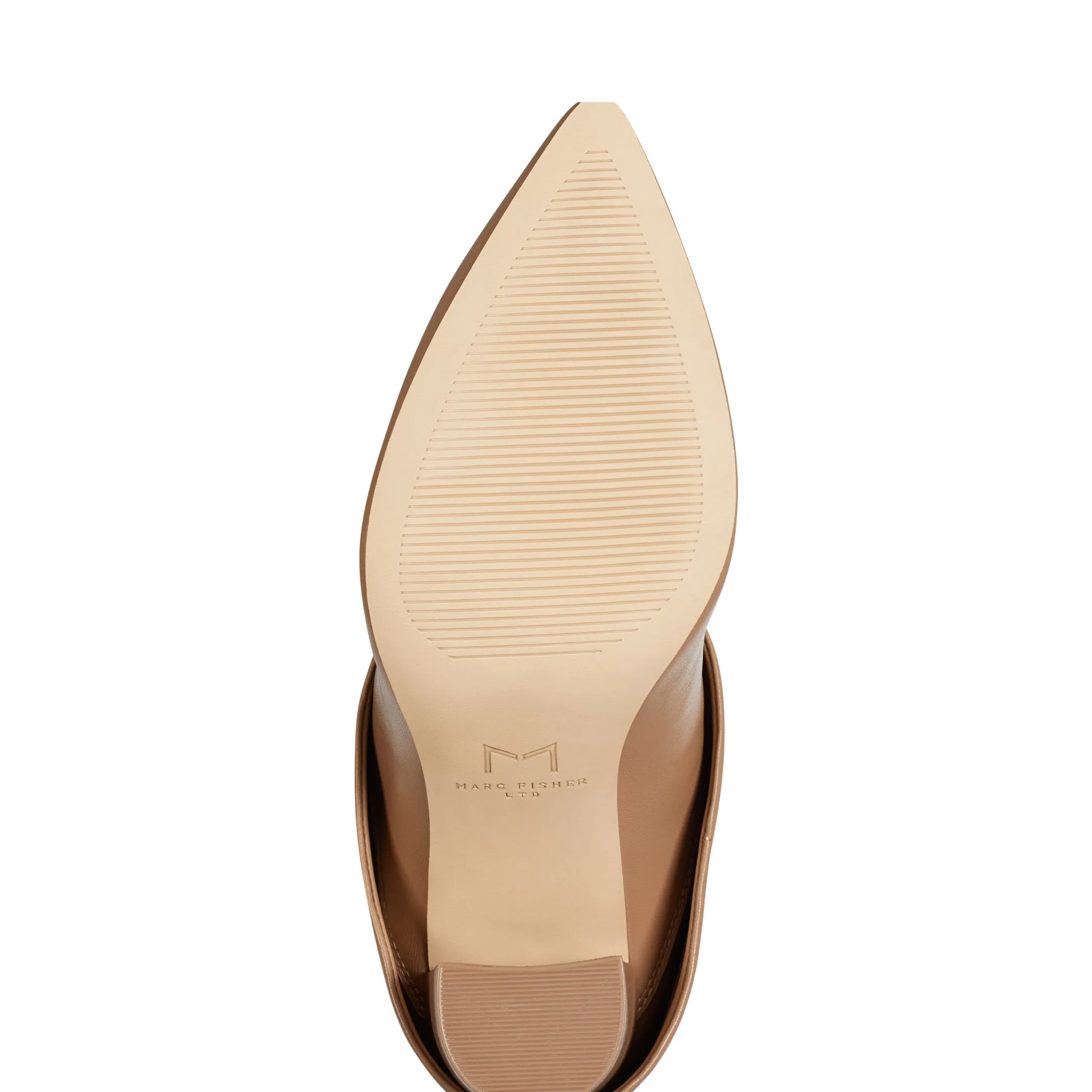 Outlet Marc Fisher Leina Block Heel Pointy Toe Dress Boot Tan