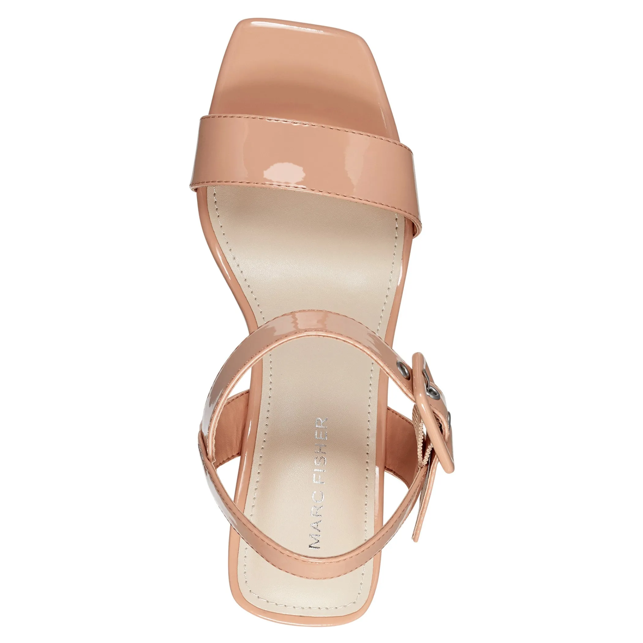 Outlet Marc Fisher Lukey Wedge Sandal Orange Patent