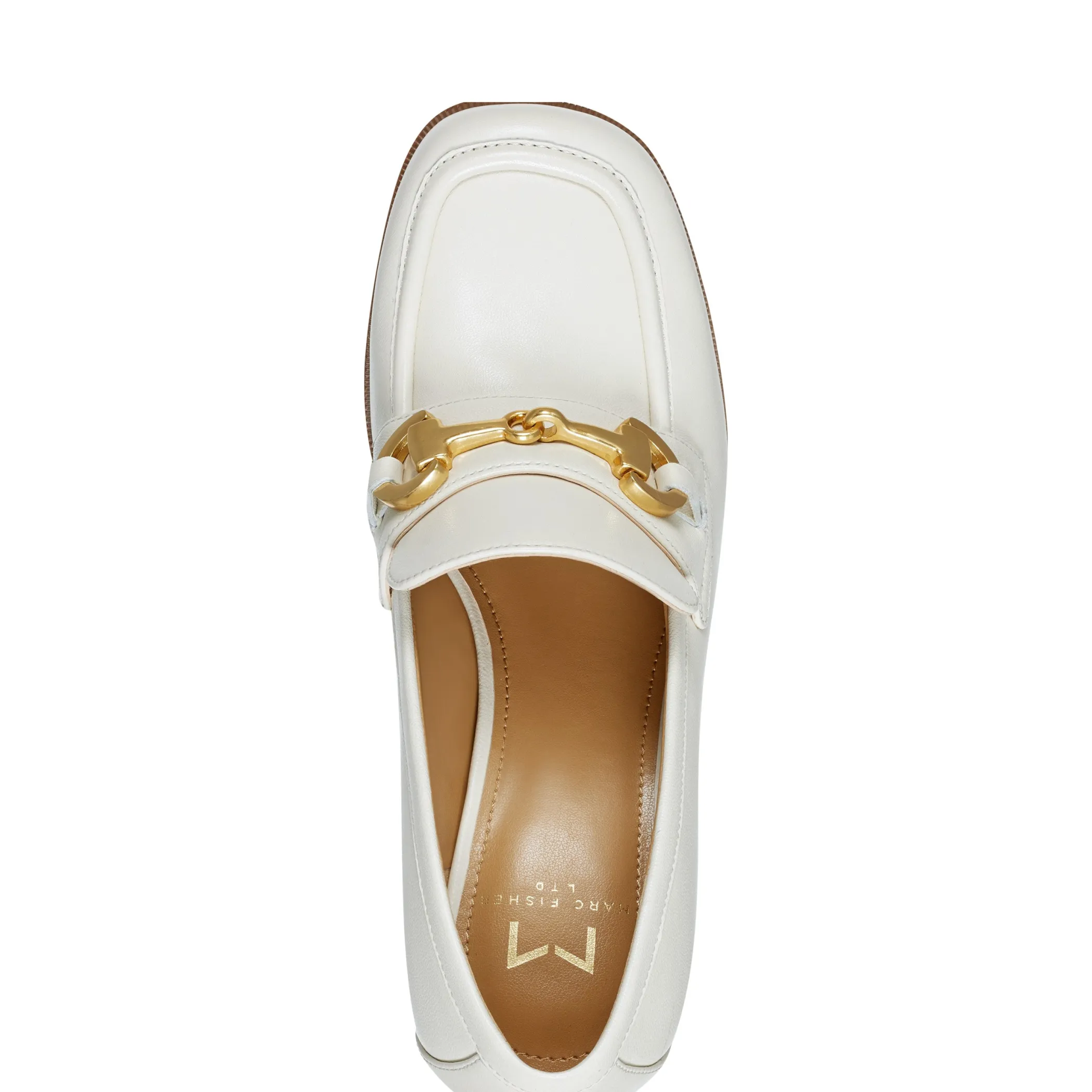 Cheap Marc Fisher Machi Heeled Loafer Chic Cream Leather