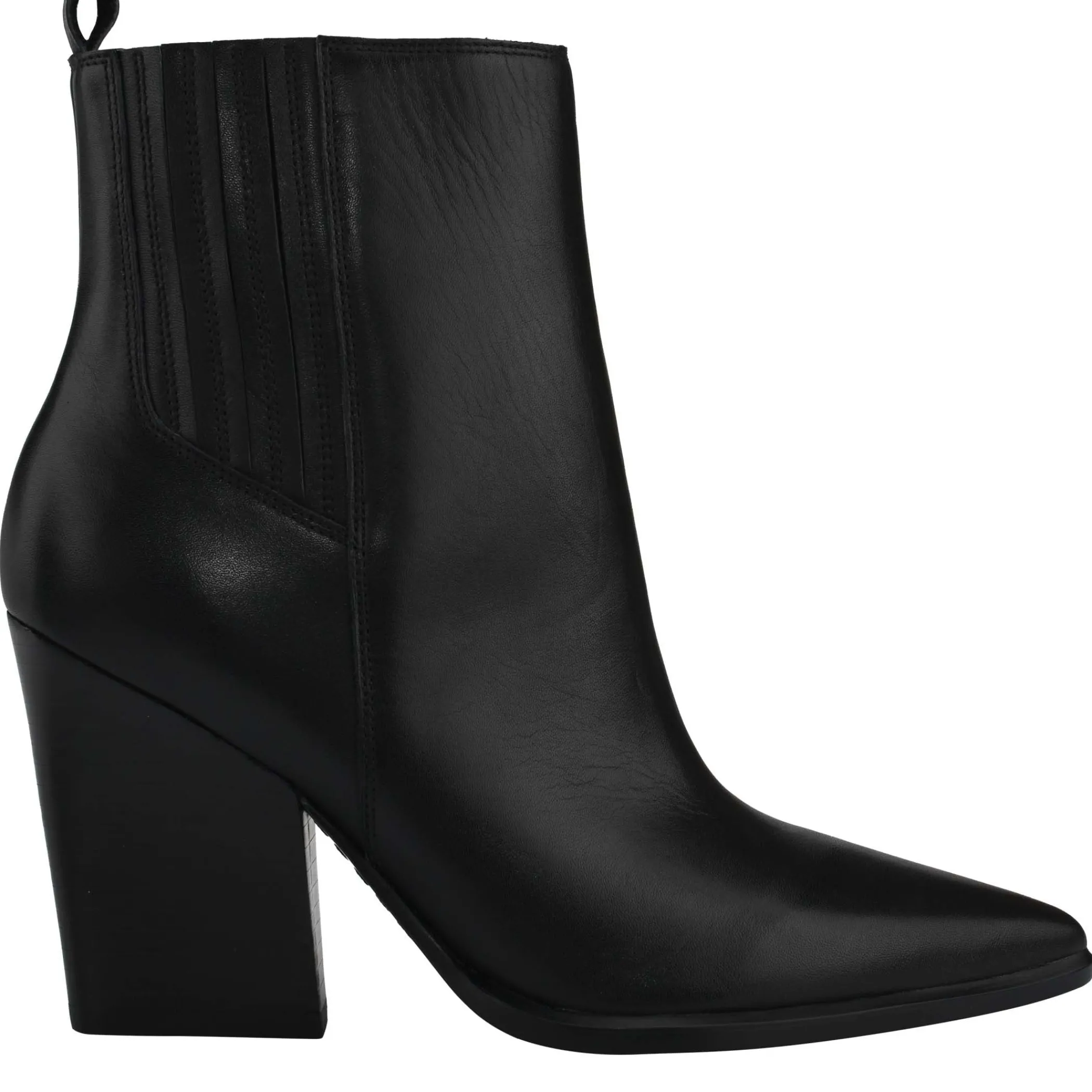 Cheap Marc Fisher Mariel Heeled Western Bootie Black Leather