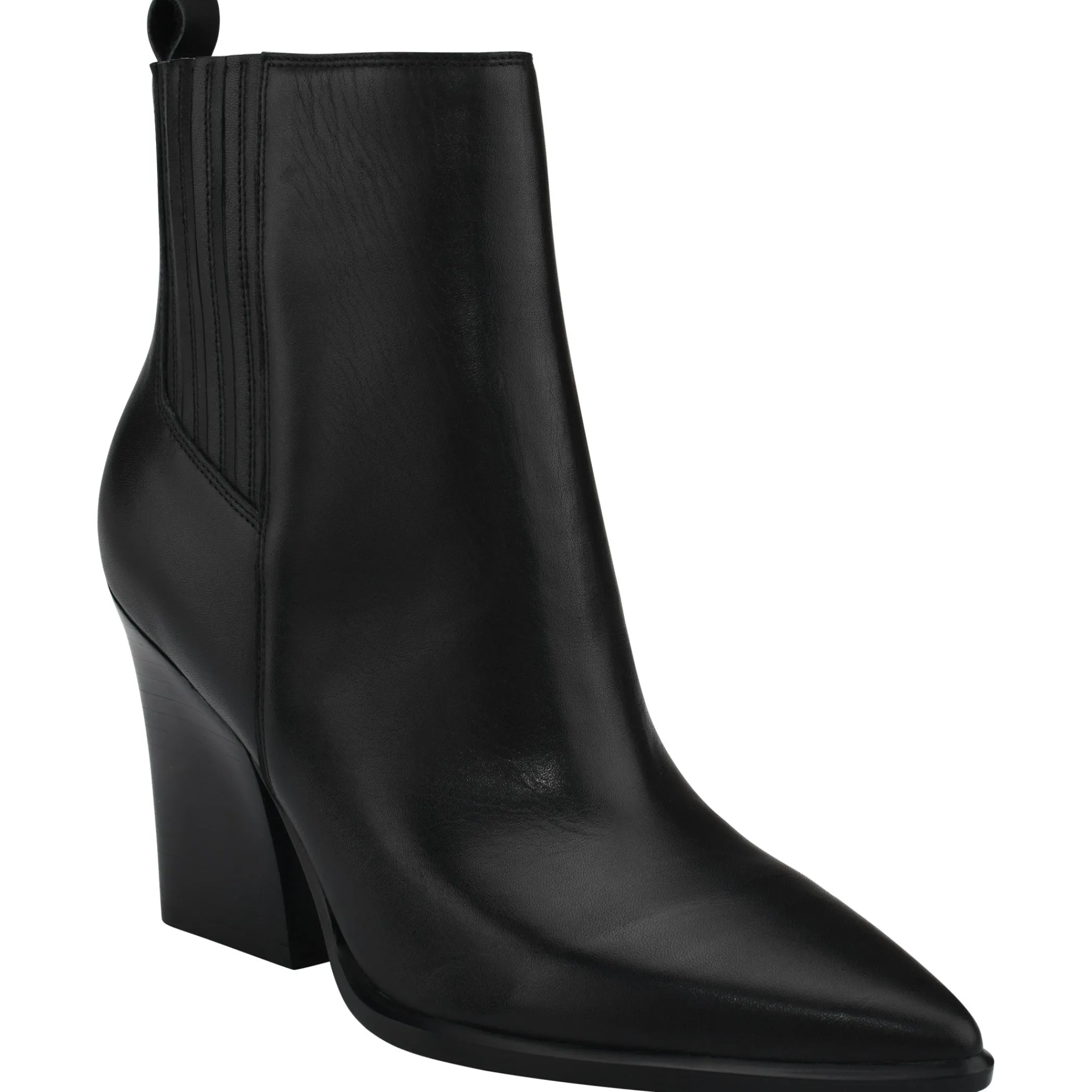 Cheap Marc Fisher Mariel Heeled Western Bootie Black Leather