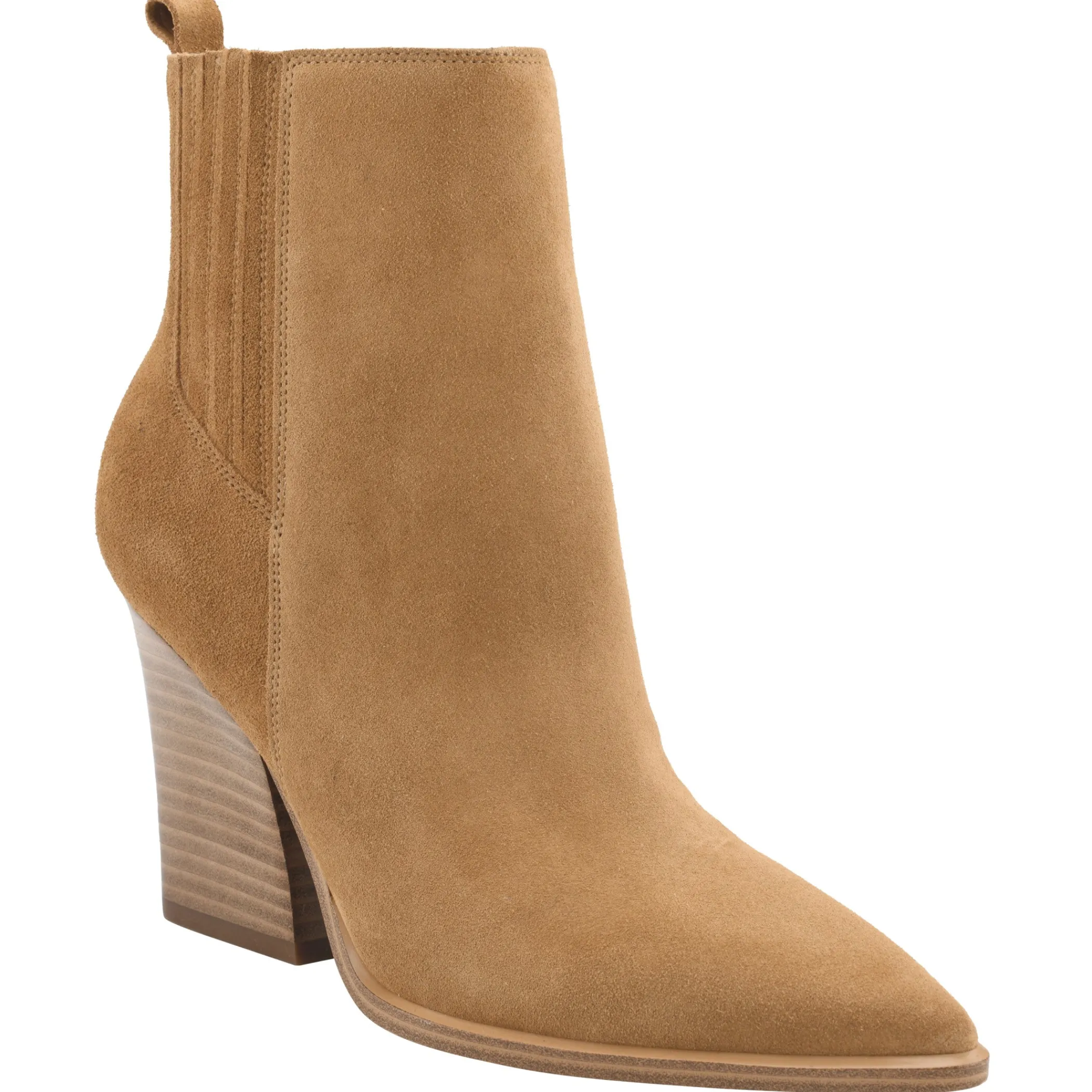 Store Marc Fisher Mariel Heeled Western Bootie Medium Natural Suede