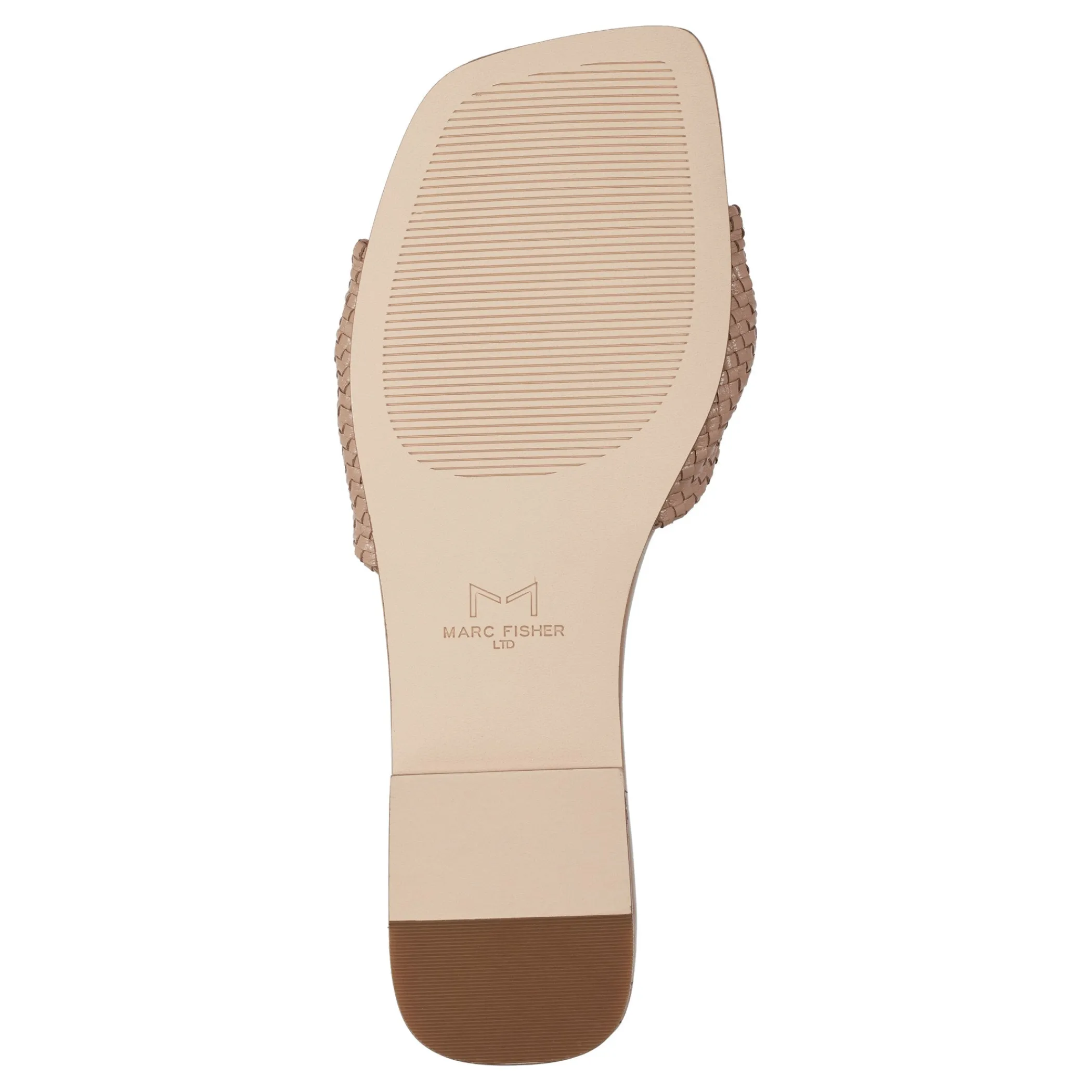 Outlet Marc Fisher Marlon Flat Slide Sandal Light Sand Leather