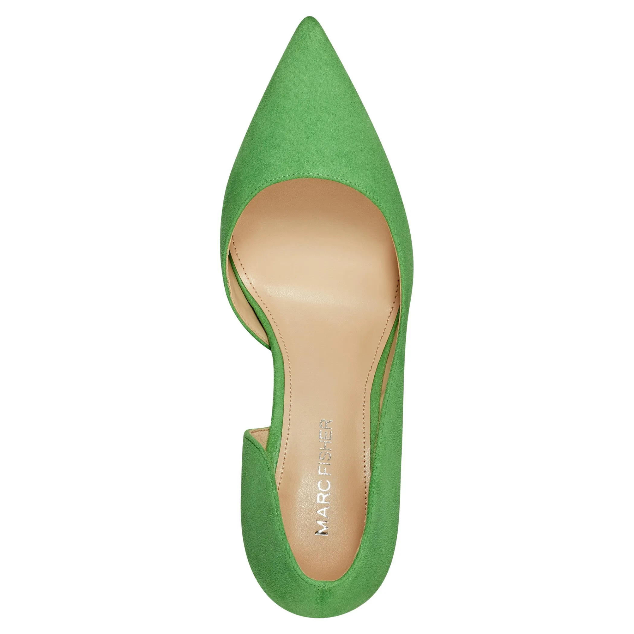 New Marc Fisher Meryl D'Orsay Pump Bright Green Suede
