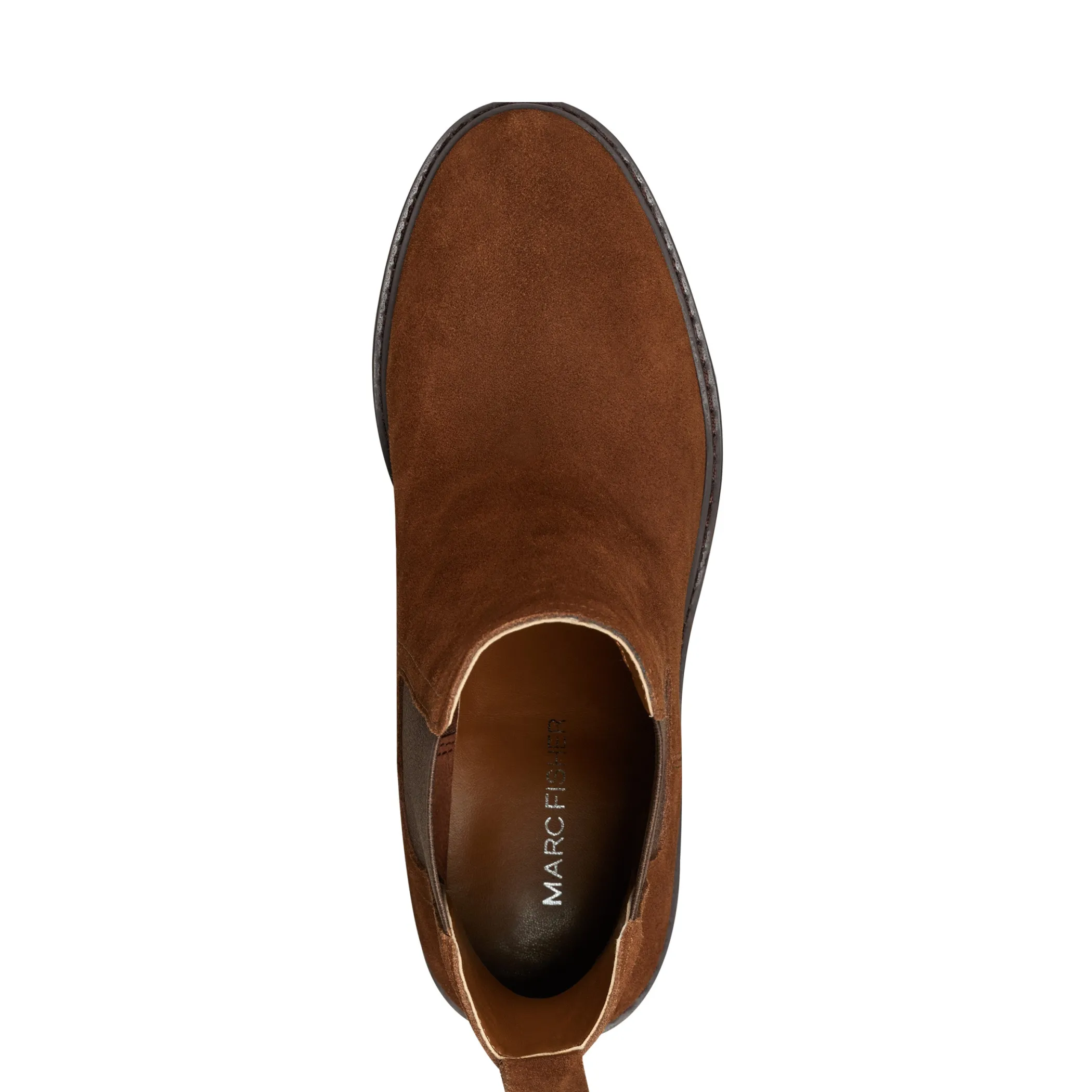 Online Marc Fisher Modesty Block Heel Round Toe Dress Bootie Brown Suede