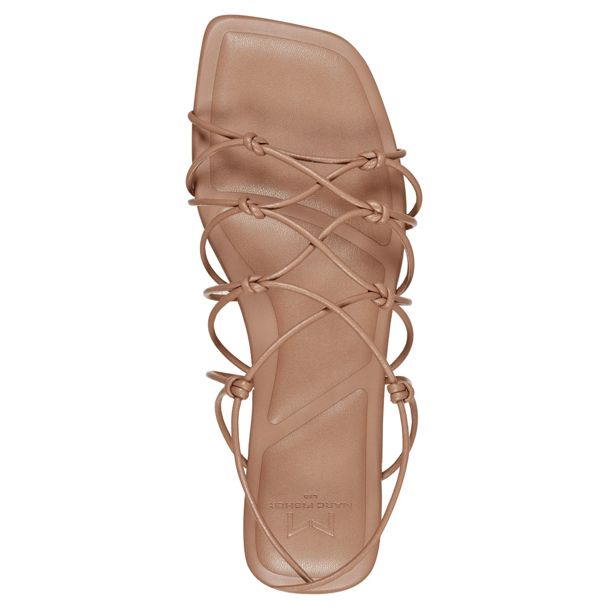 Clearance Marc Fisher Monnie Ankle Wrap Flat Sandal Luggage Brown