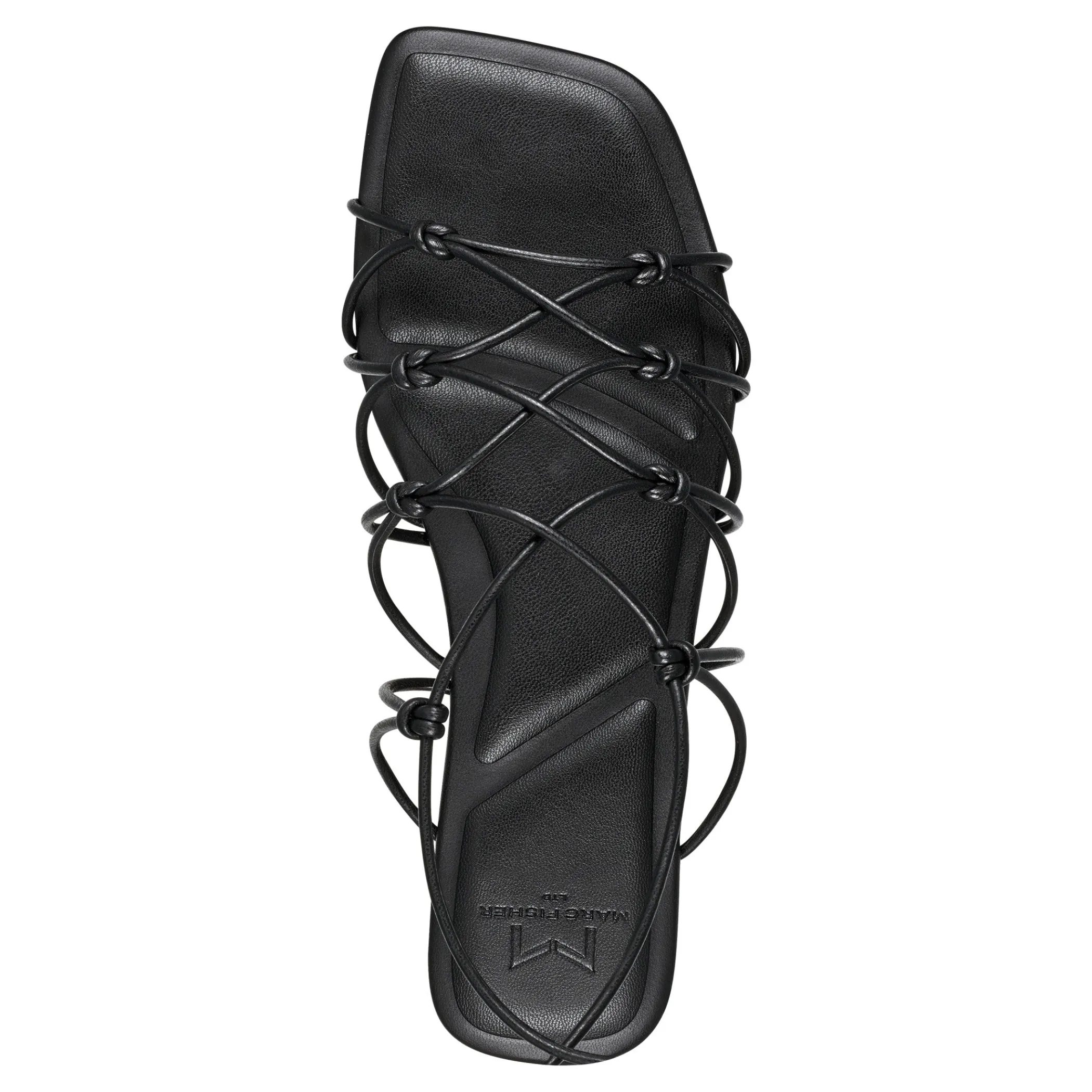 Store Marc Fisher Monnie Ankle Wrap Flat Sandal Black