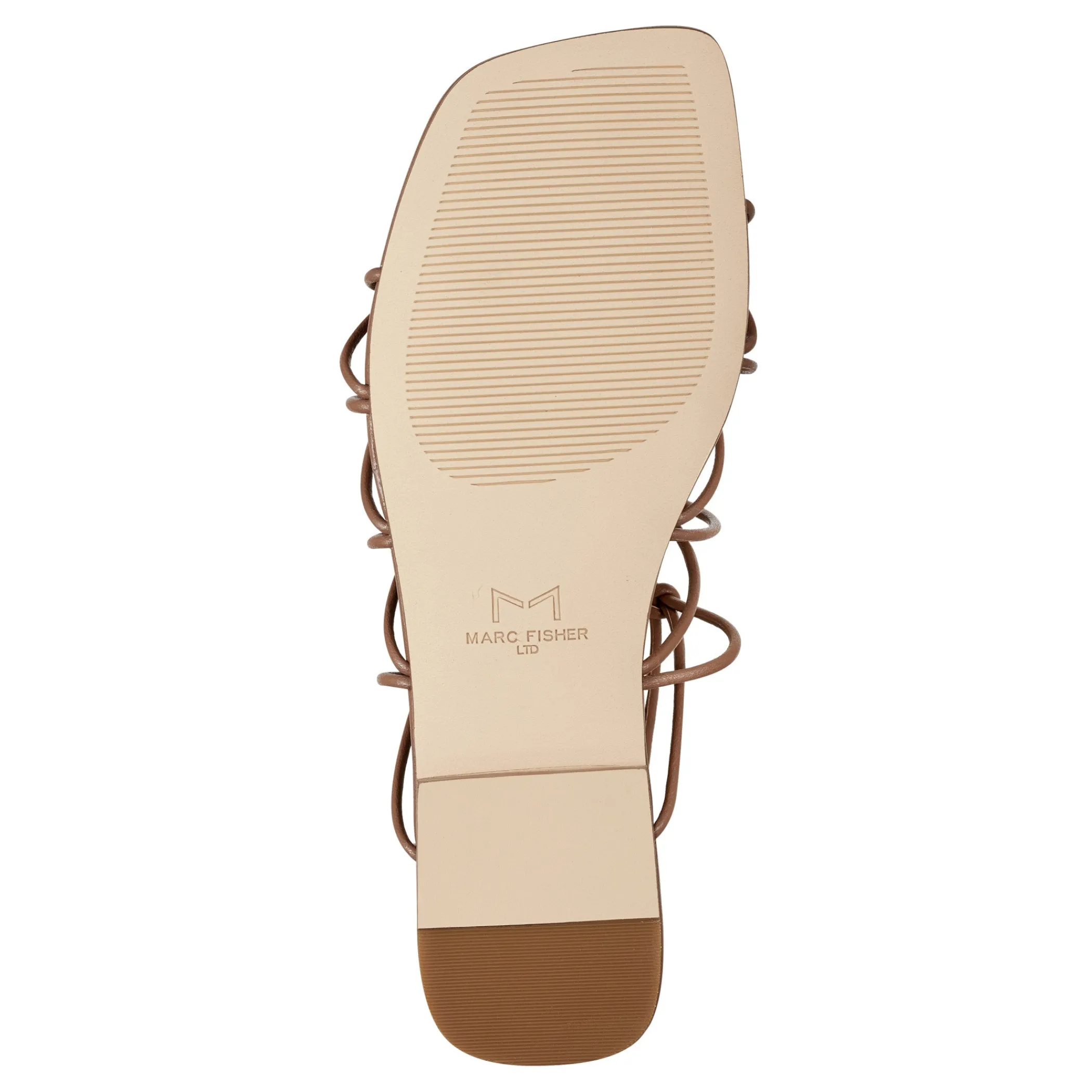Clearance Marc Fisher Monnie Ankle Wrap Flat Sandal Luggage Brown