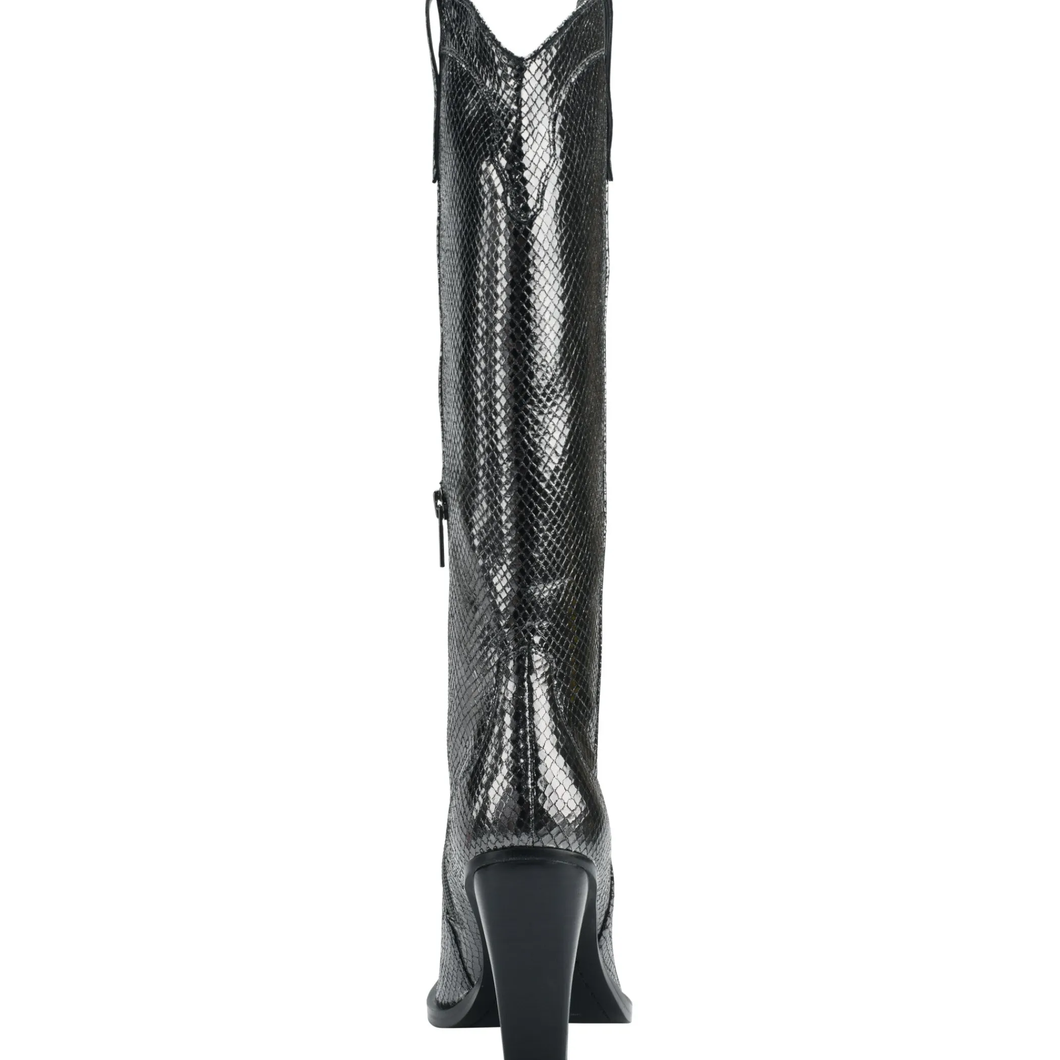 Fashion Marc Fisher Nalita Western Boot Dark Grey Leather Snake