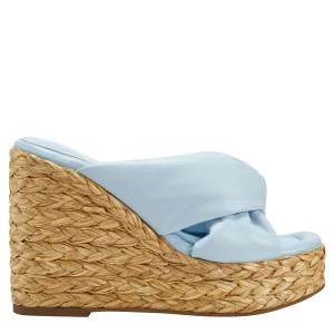 Fashion Marc Fisher Navina Espadrille Wedge Sandal Light Blue Leather