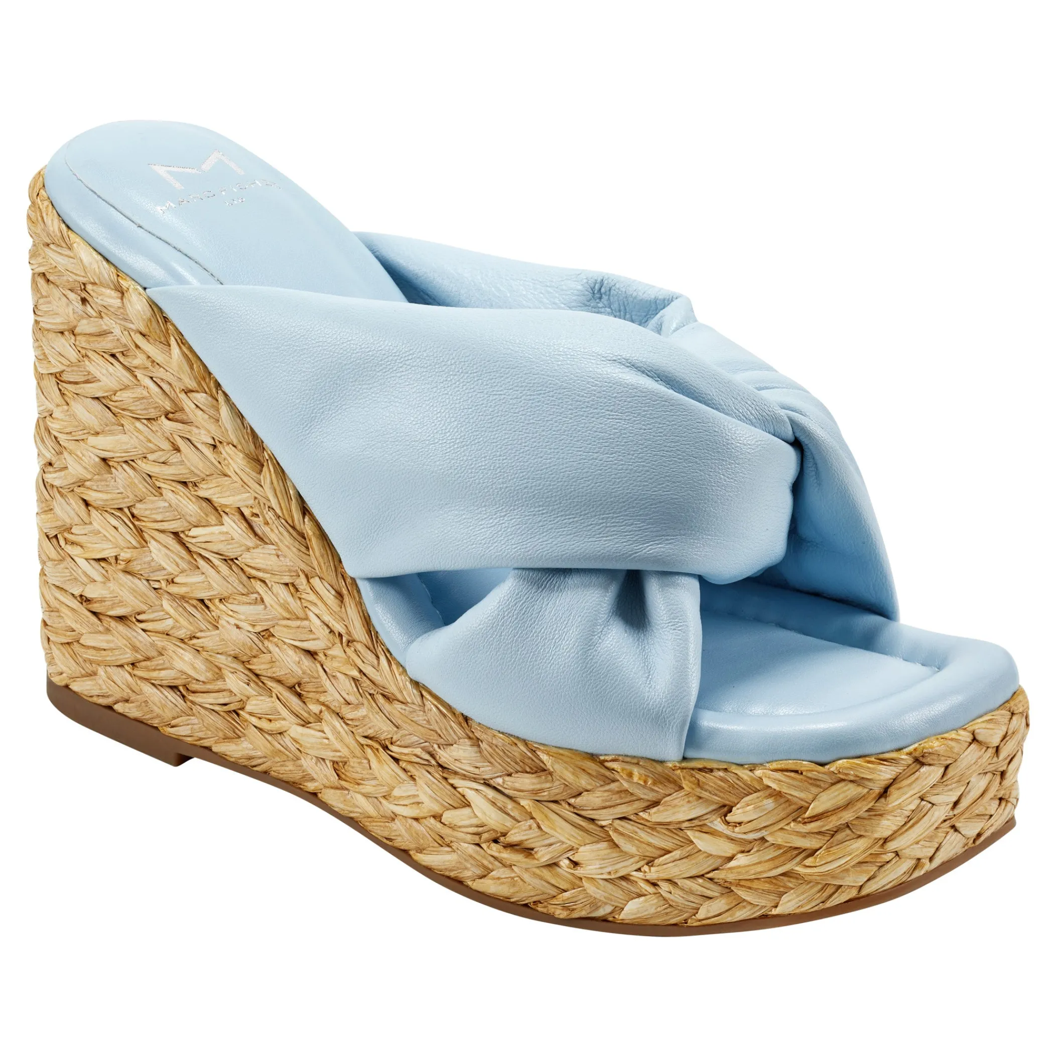 Fashion Marc Fisher Navina Espadrille Wedge Sandal Light Blue Leather