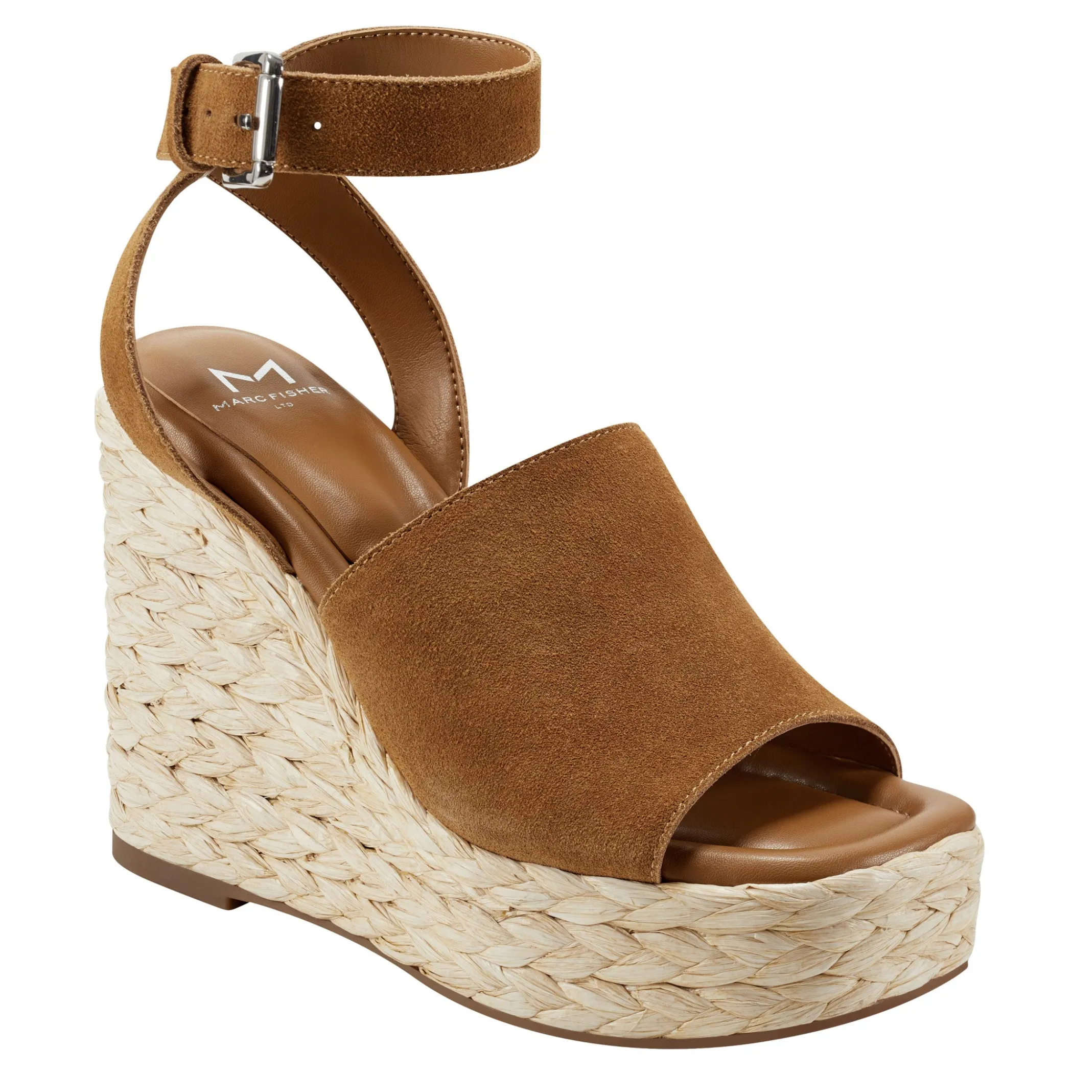 Store Marc Fisher Nelly Espadrille Wedge Sandal Medium Natural Suede
