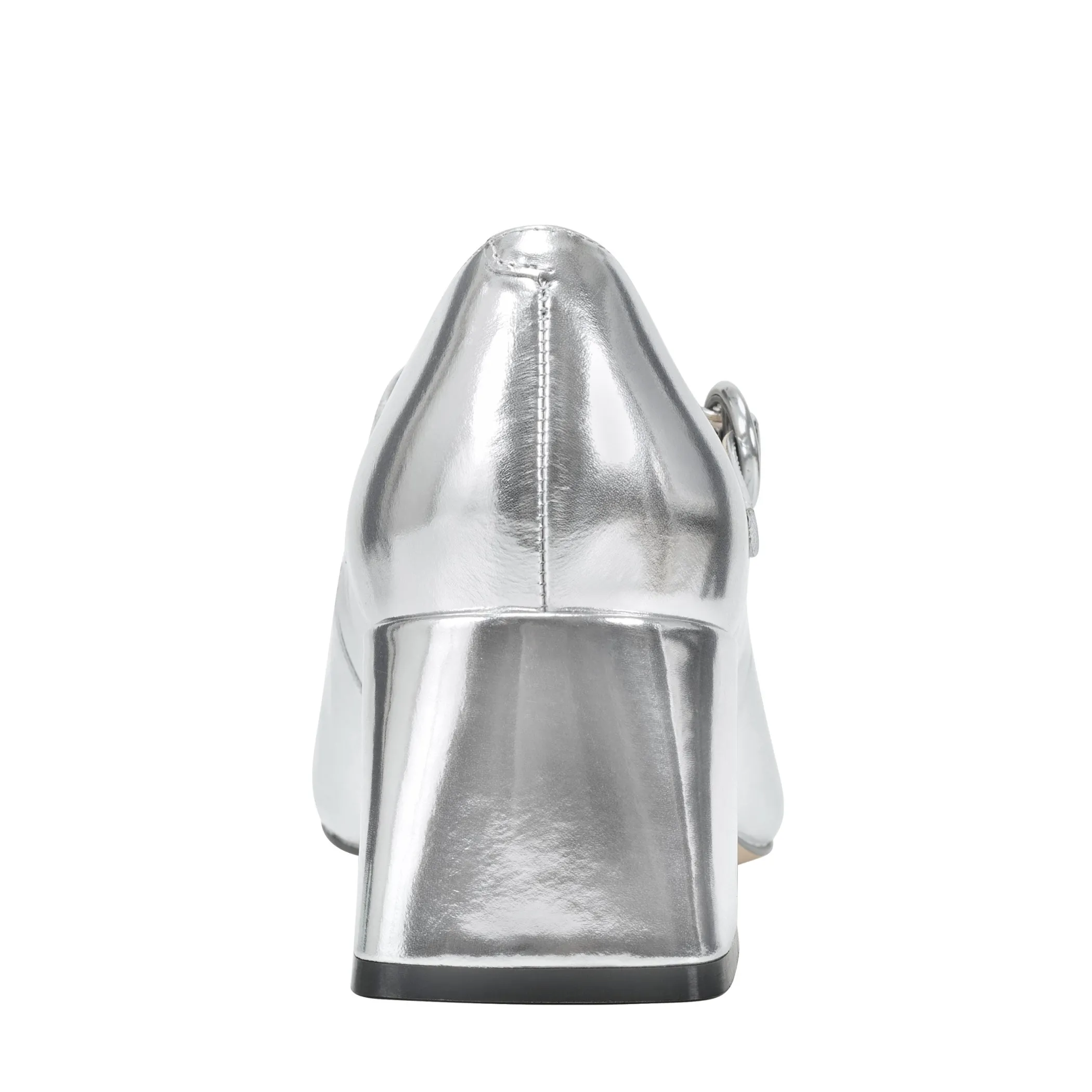 Clearance Marc Fisher Nessily Block Heel Mary Jane Silver